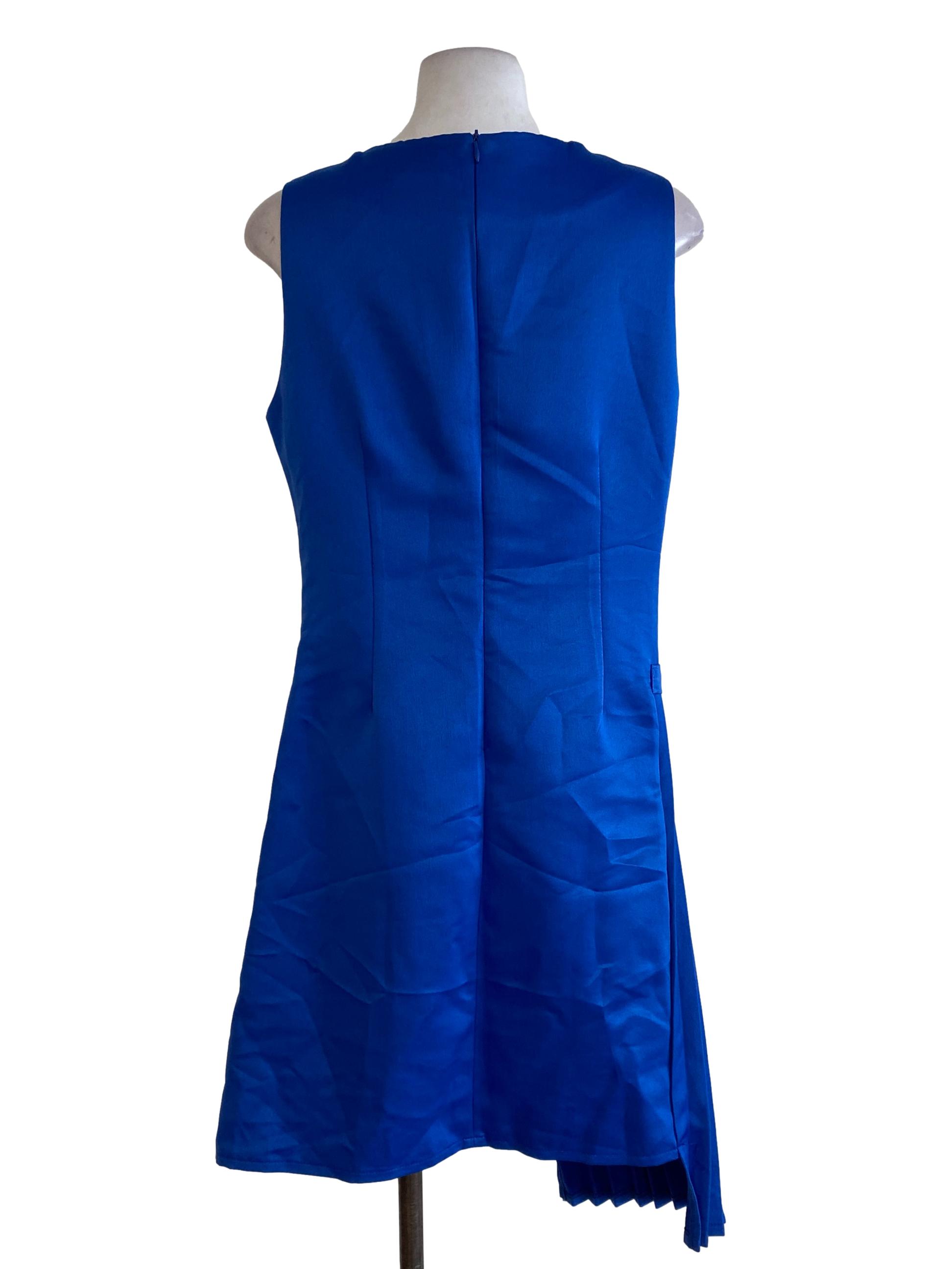 Blue Satin Shift Dress | REFASH