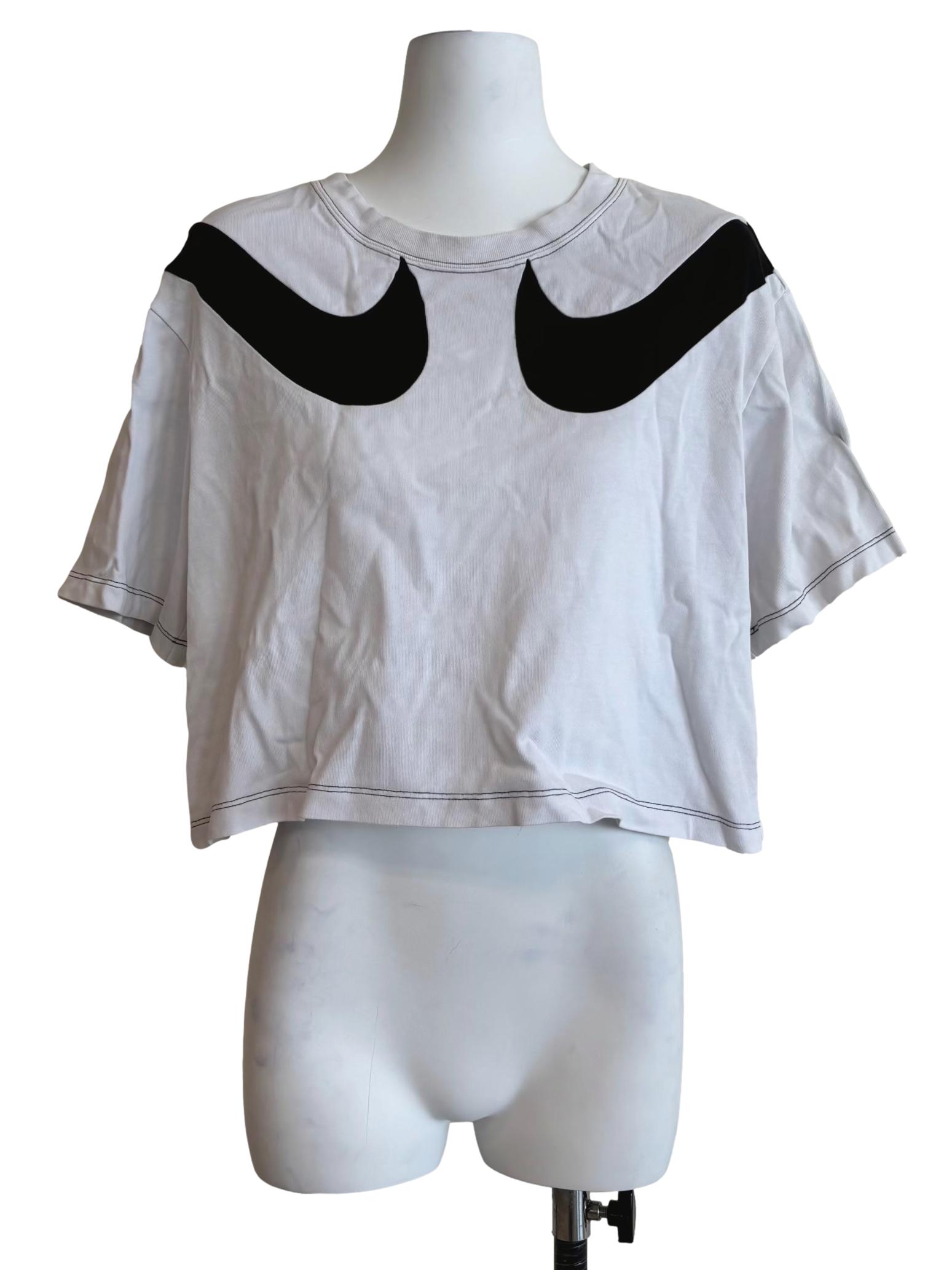 White Logo Cropped Tee