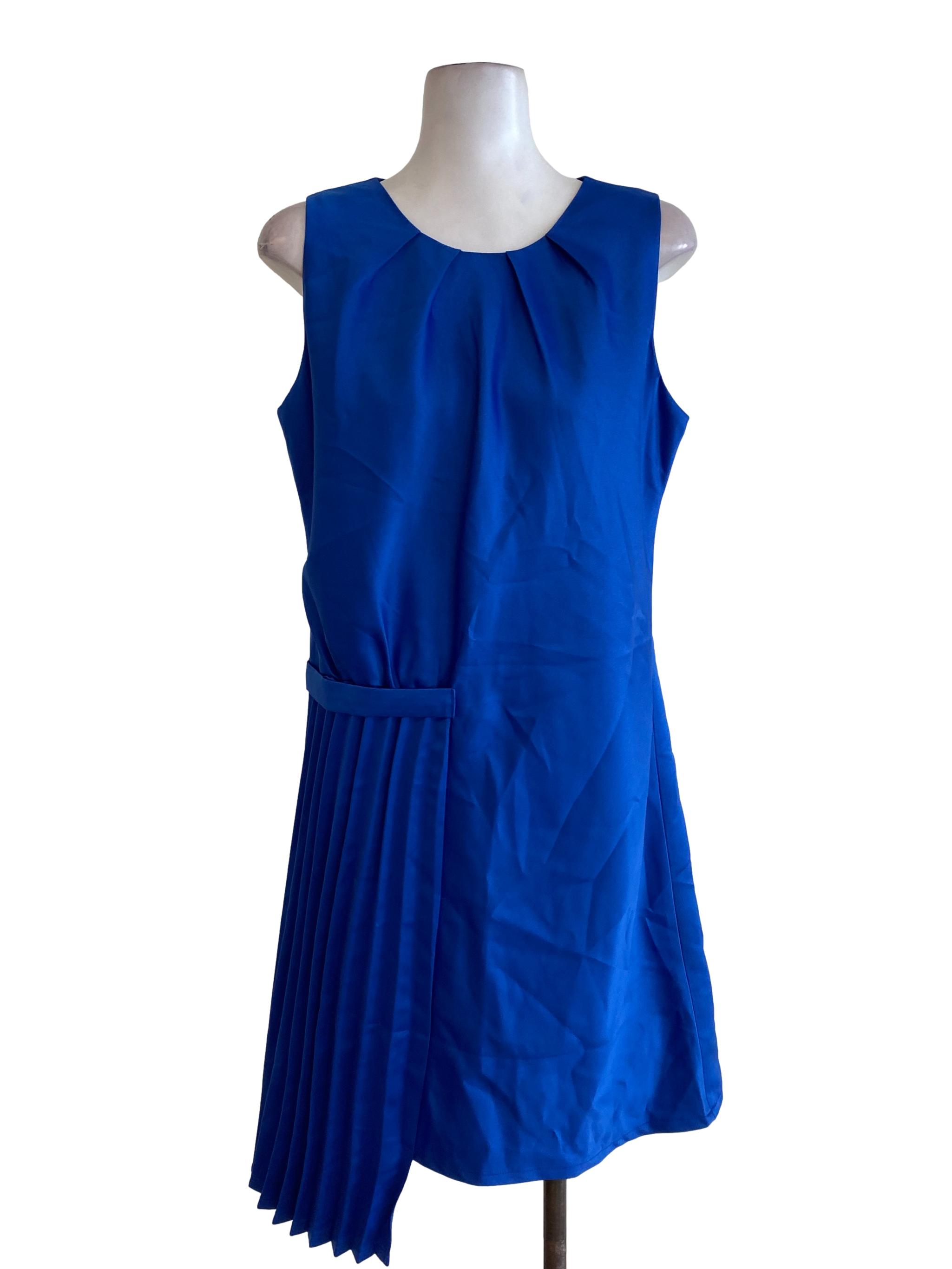 Blue Satin Shift Dress