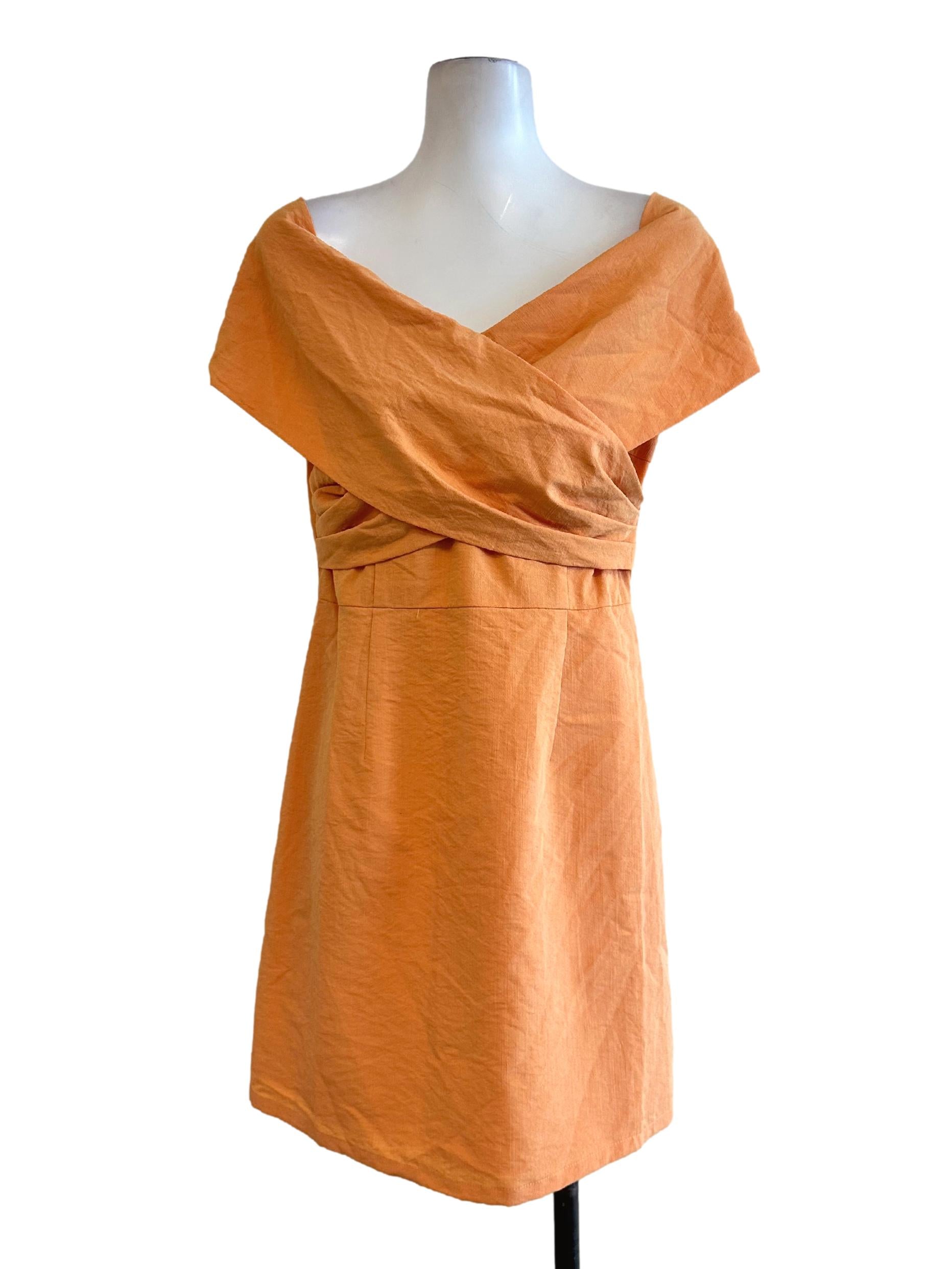 Carrot Orange Textured Mini Dress LB