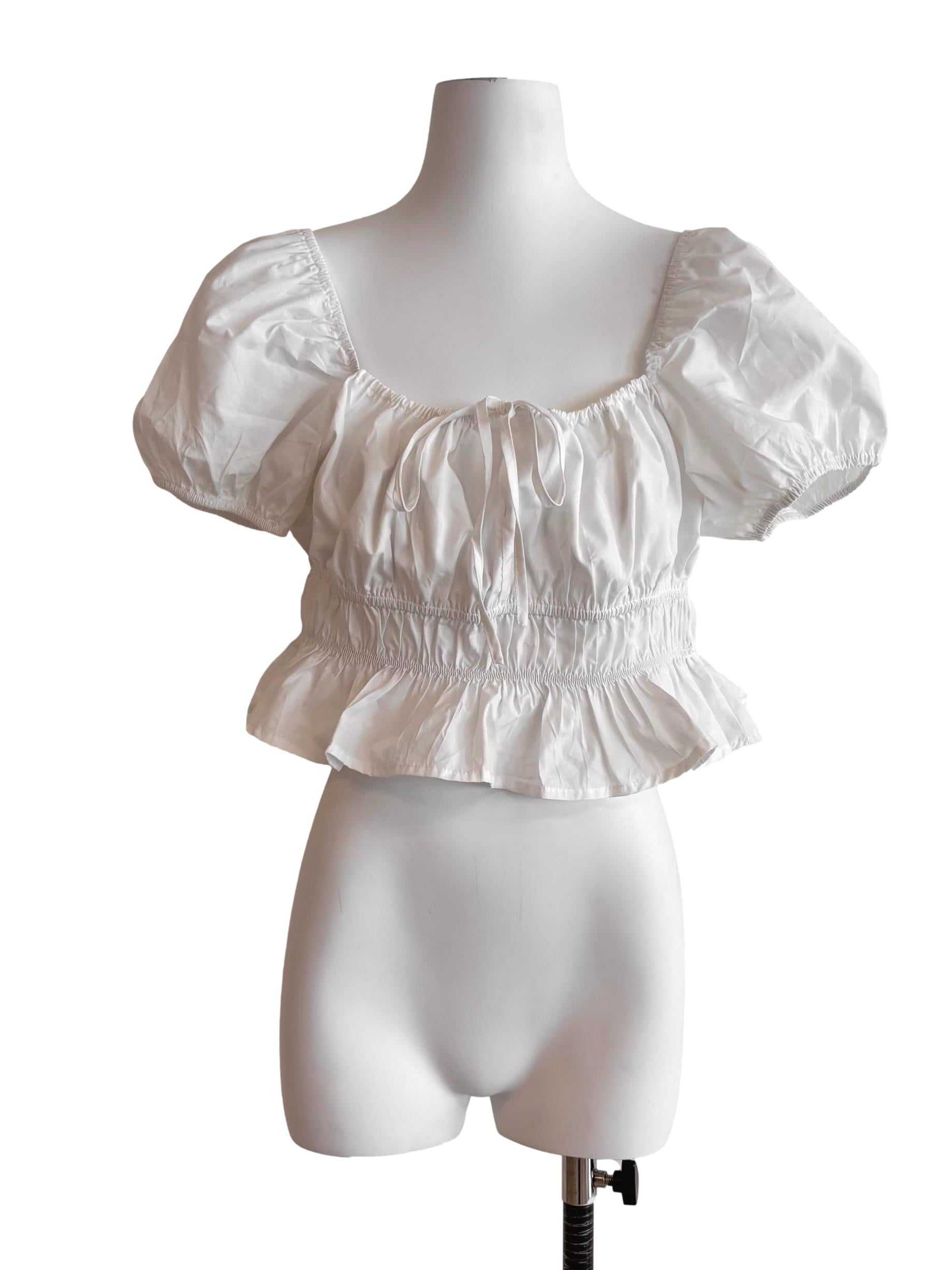 Pearl White Scrunch Top TTR