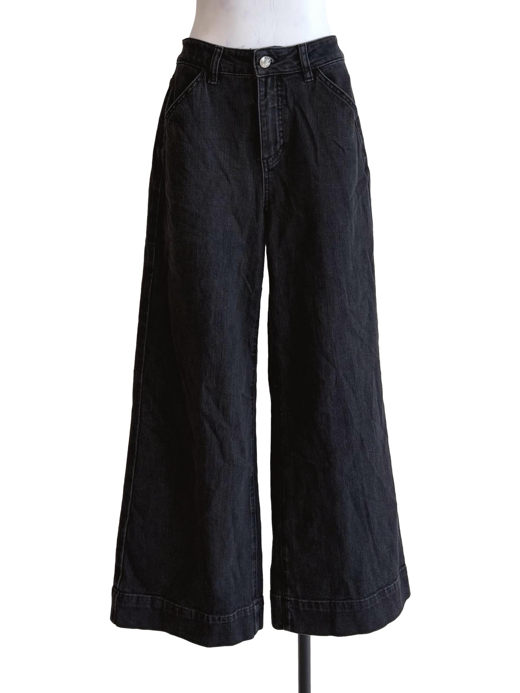 Spider Black Wide Leg Jeans