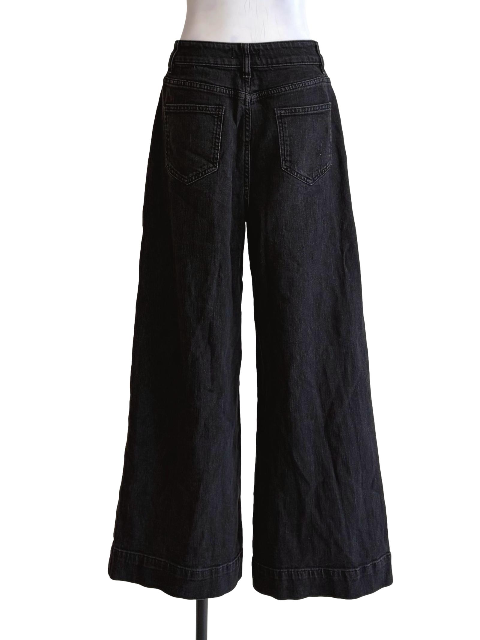 Spider Black Wide Leg Jeans
