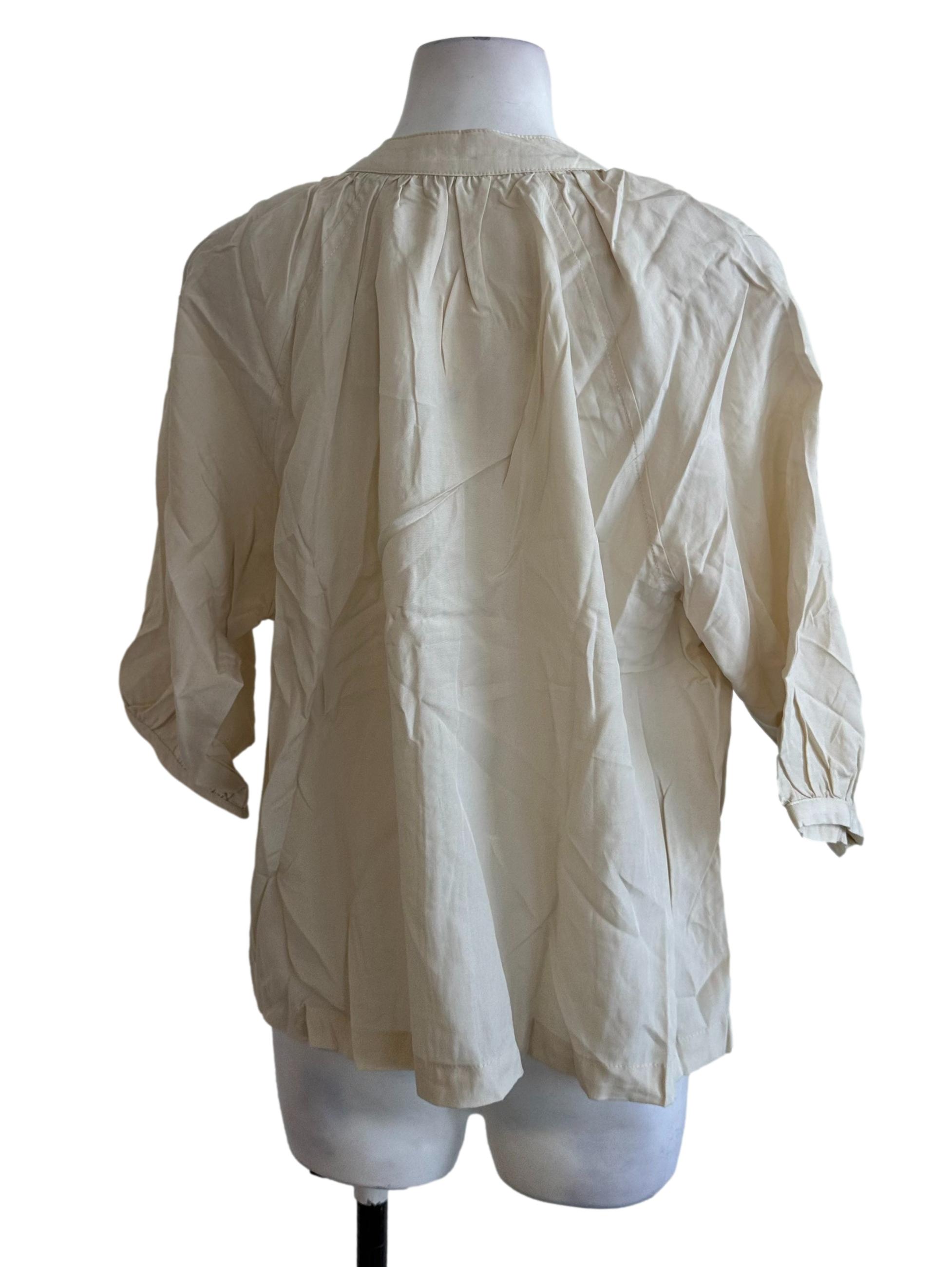 Oat Beige Button Casual Top