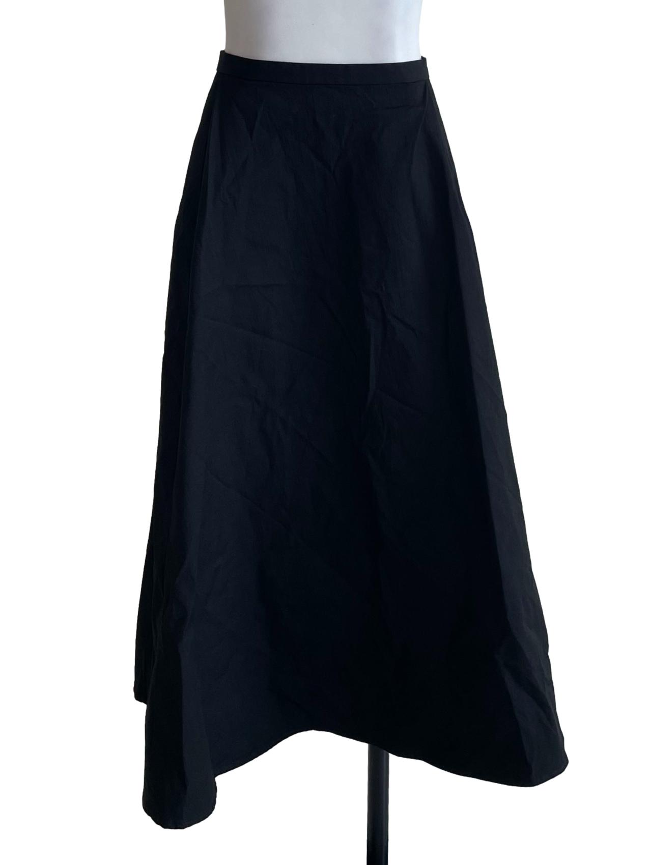Black Flared Plain Skirt