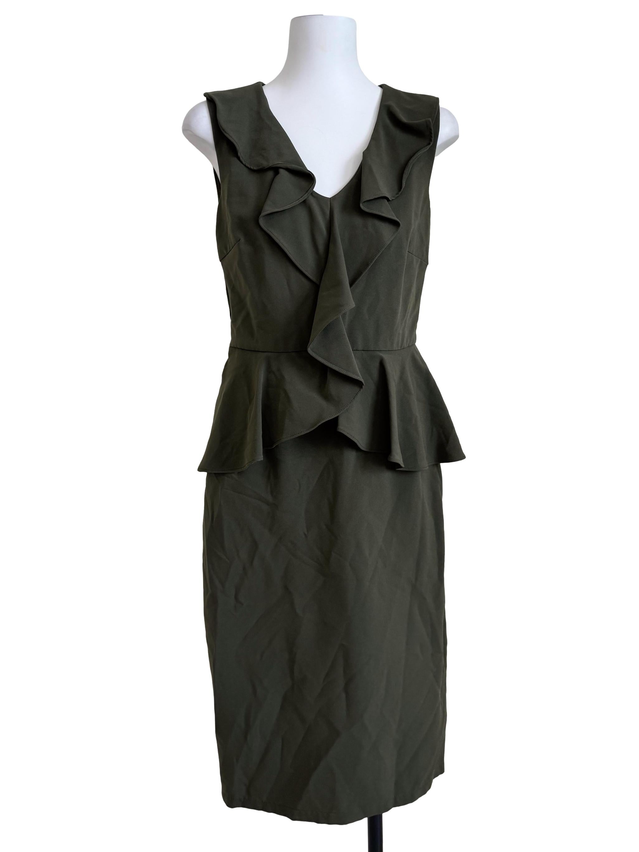 Crocodile Green Sheath Dress
