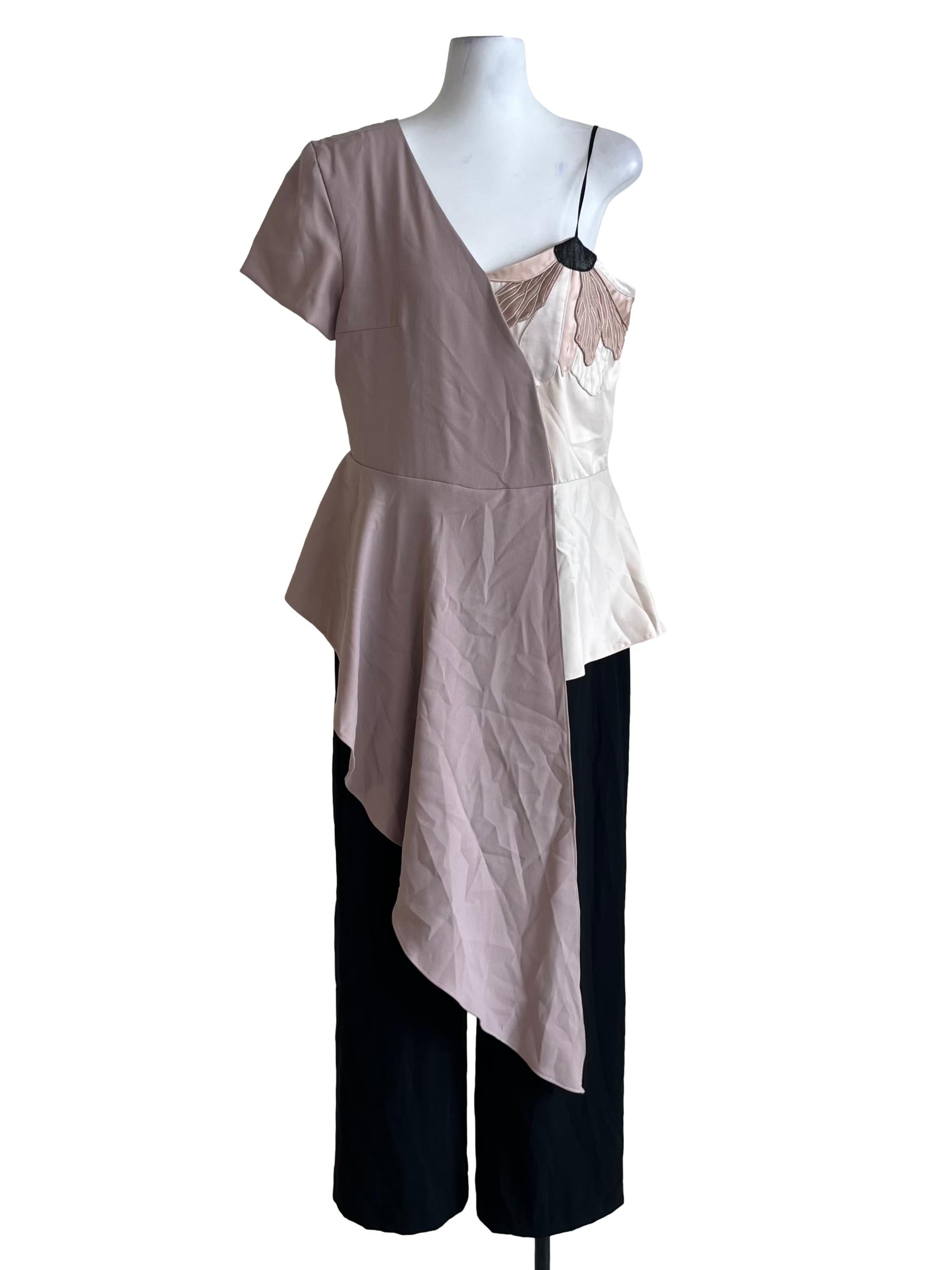 Heather Purple Asymmetrical Neckline Jumpsuit