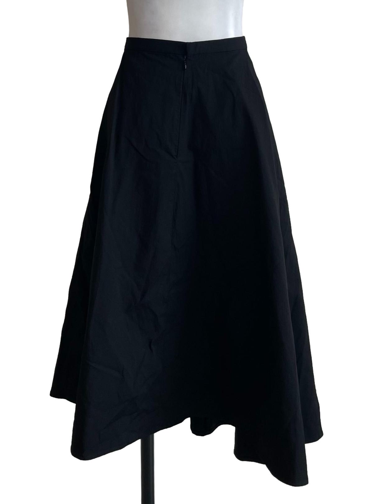 Black Flared Plain Skirt