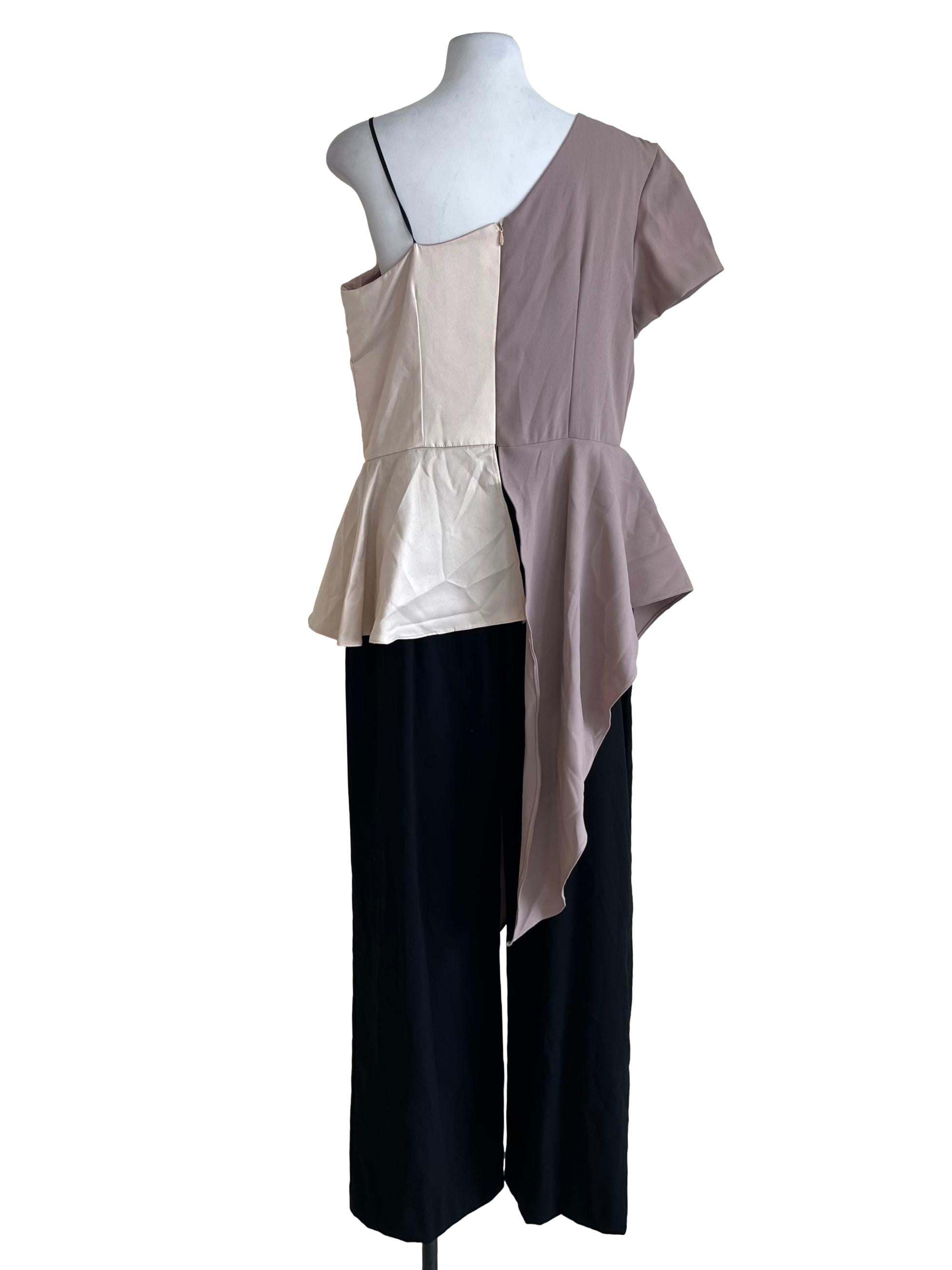 Heather Purple Asymmetrical Neckline Jumpsuit