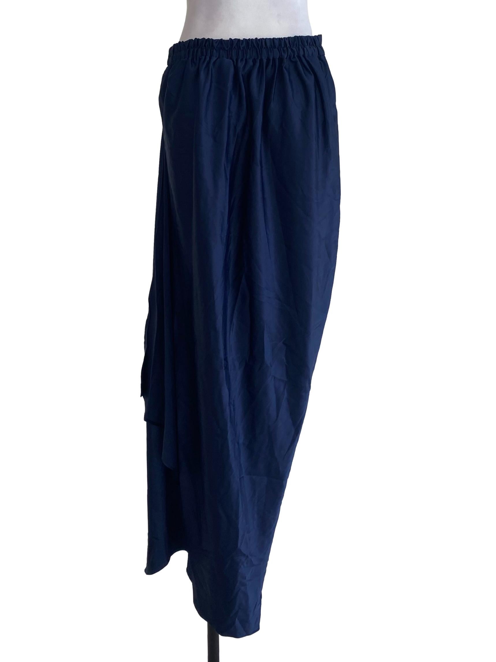 Blue Plain Long Skirt