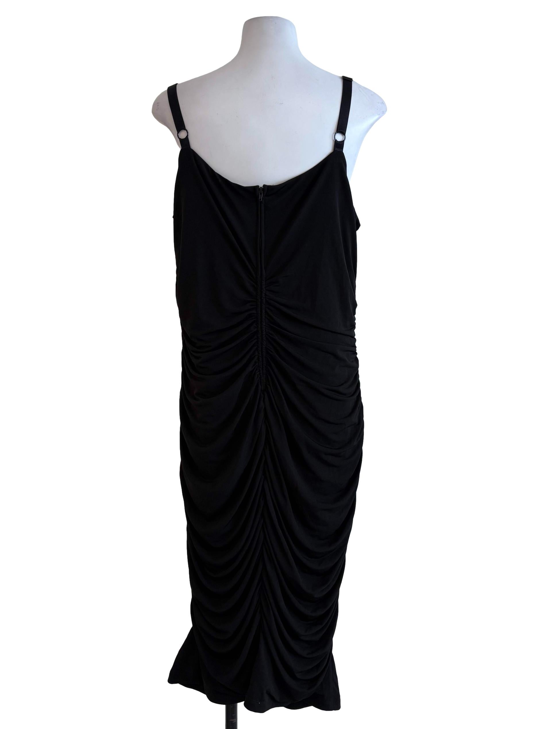 Black Ruched Bodycon Dress