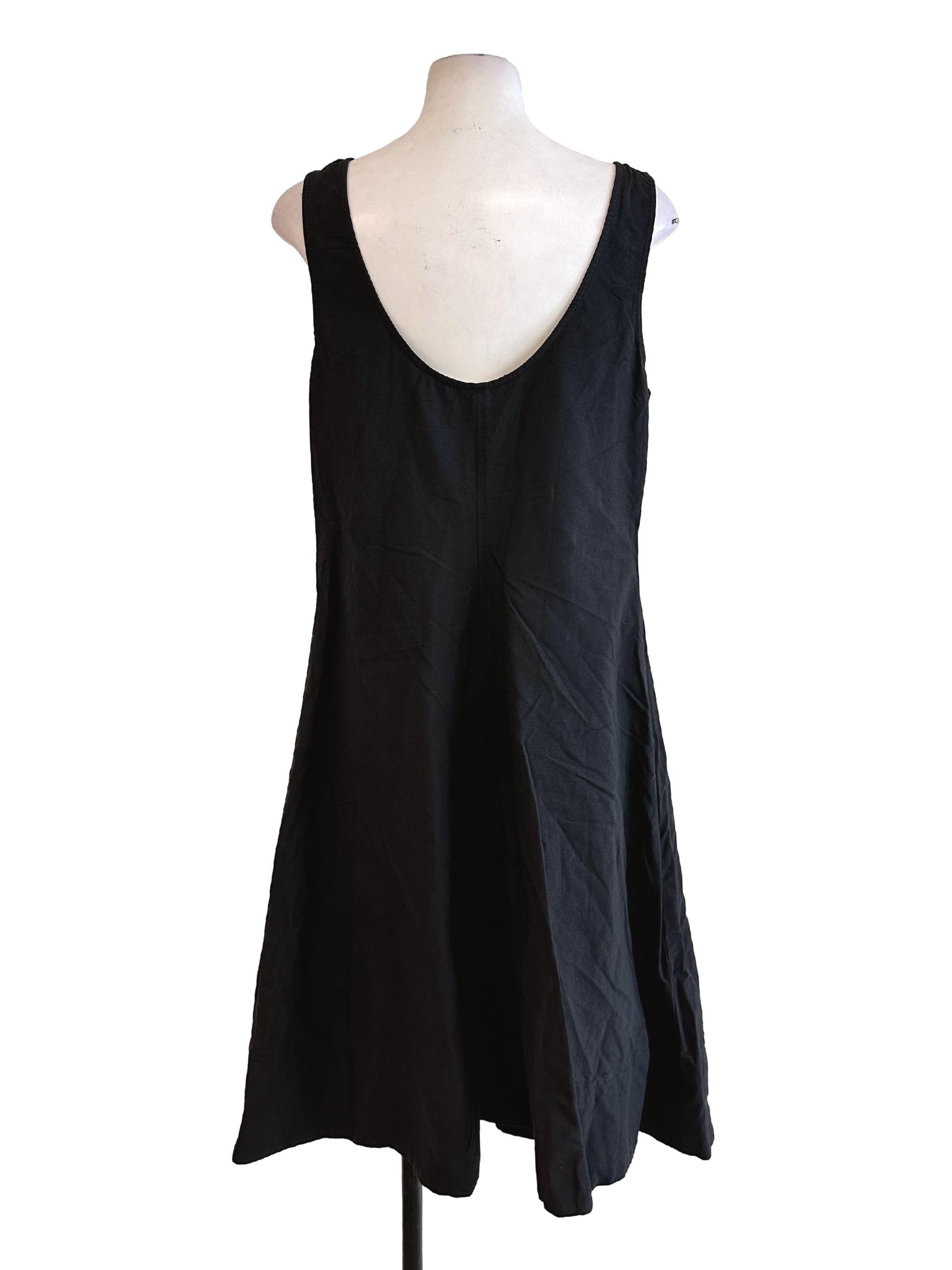 Black Plain Midi Dress LB