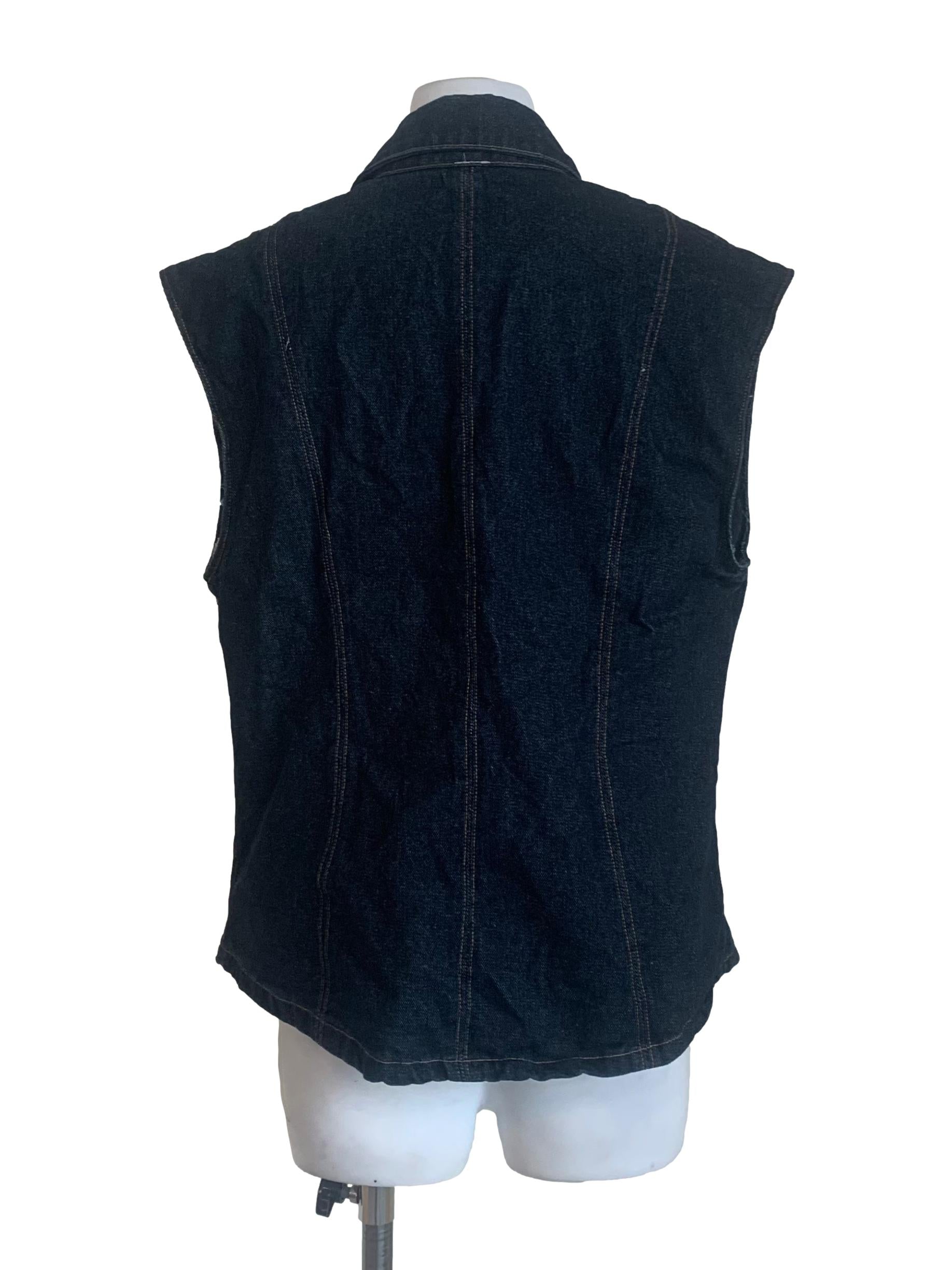 Denim Blue Collared Vest