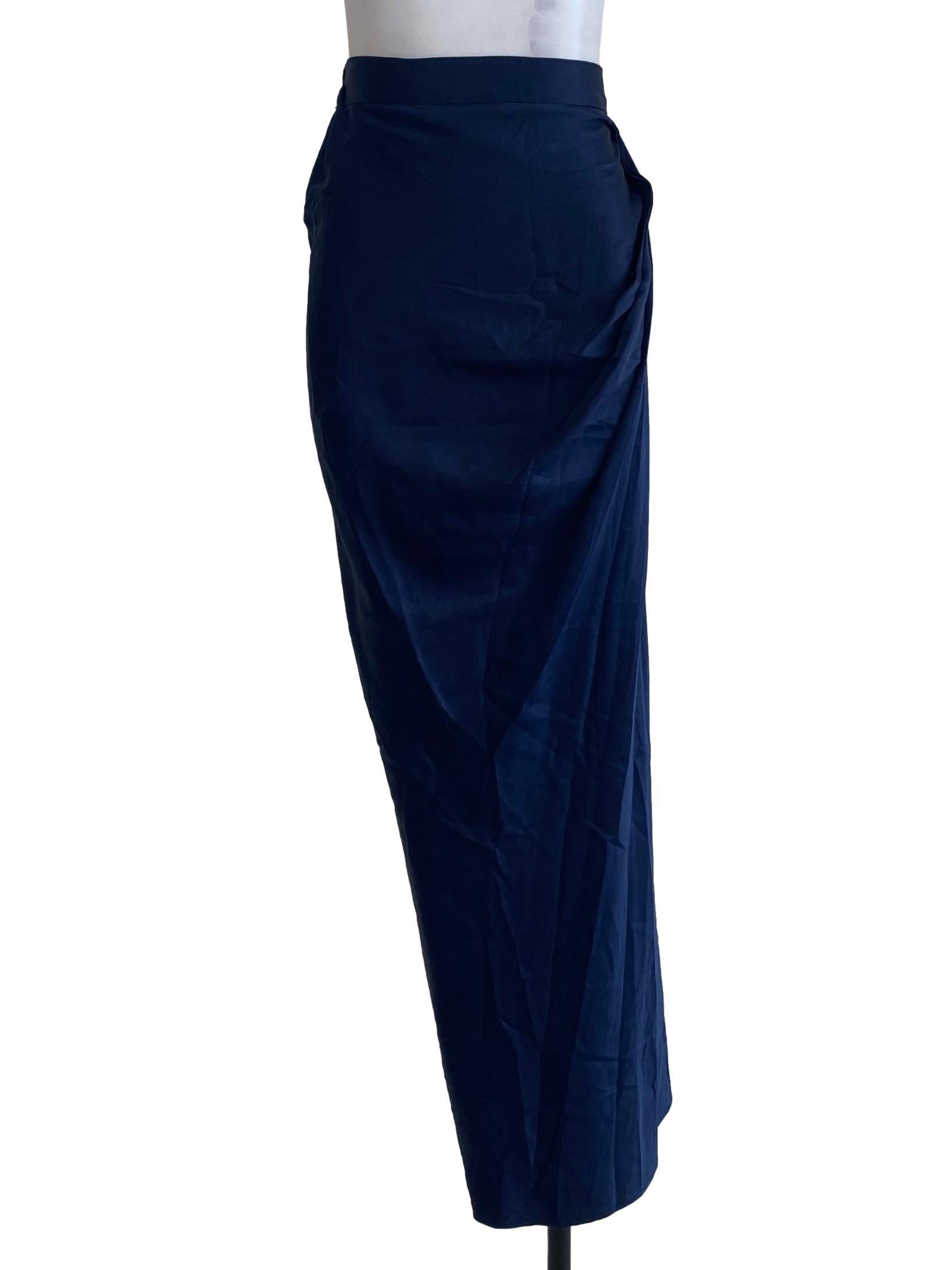 Blue Plain Long Skirt