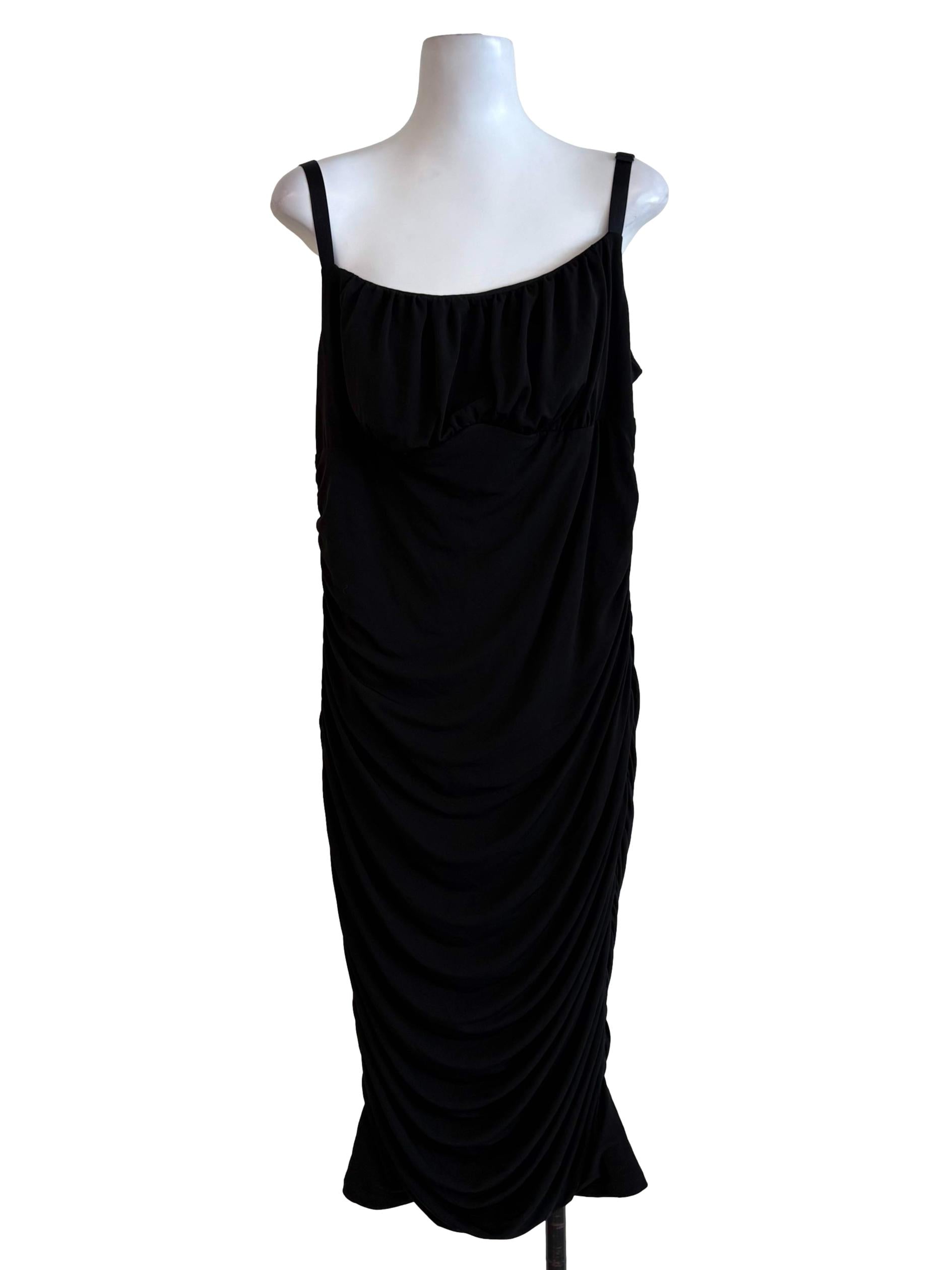 Black Ruched Bodycon Dress