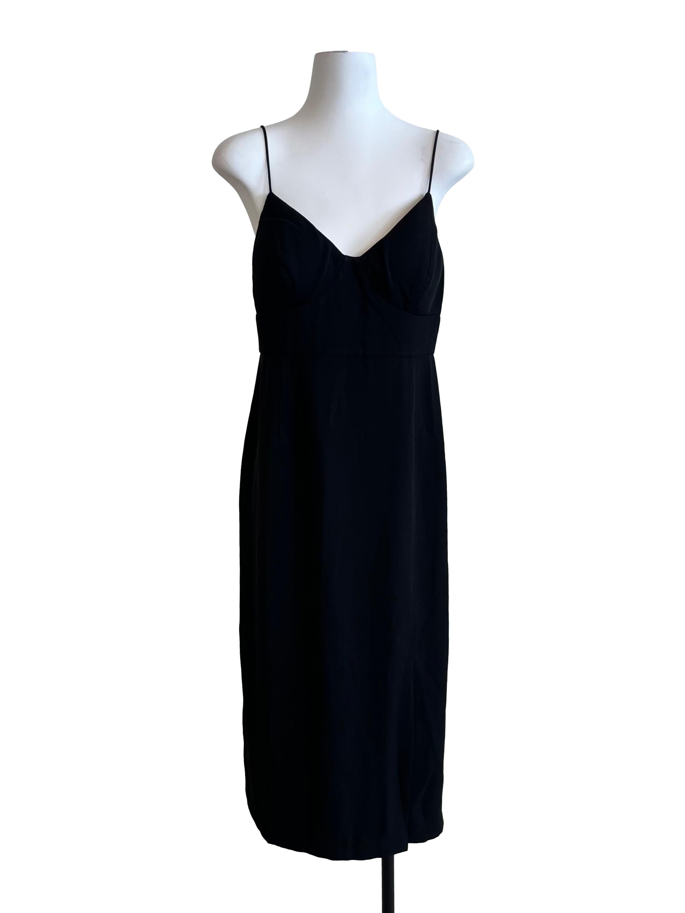 Black V Neck Sleeveless Dress
