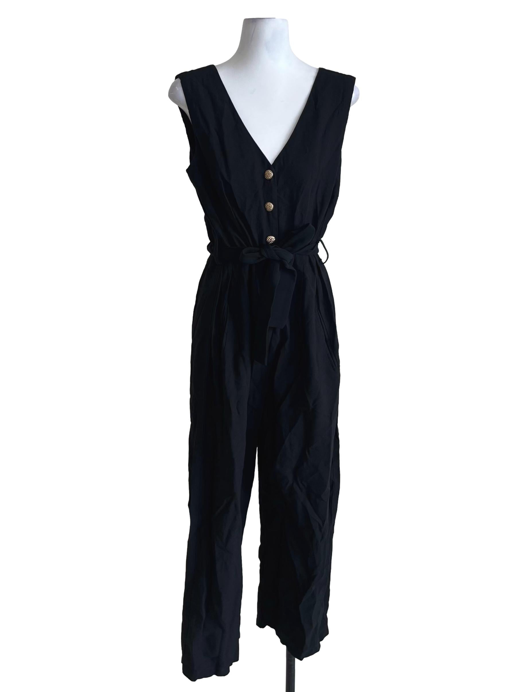Black V-Neck Jumpsuit