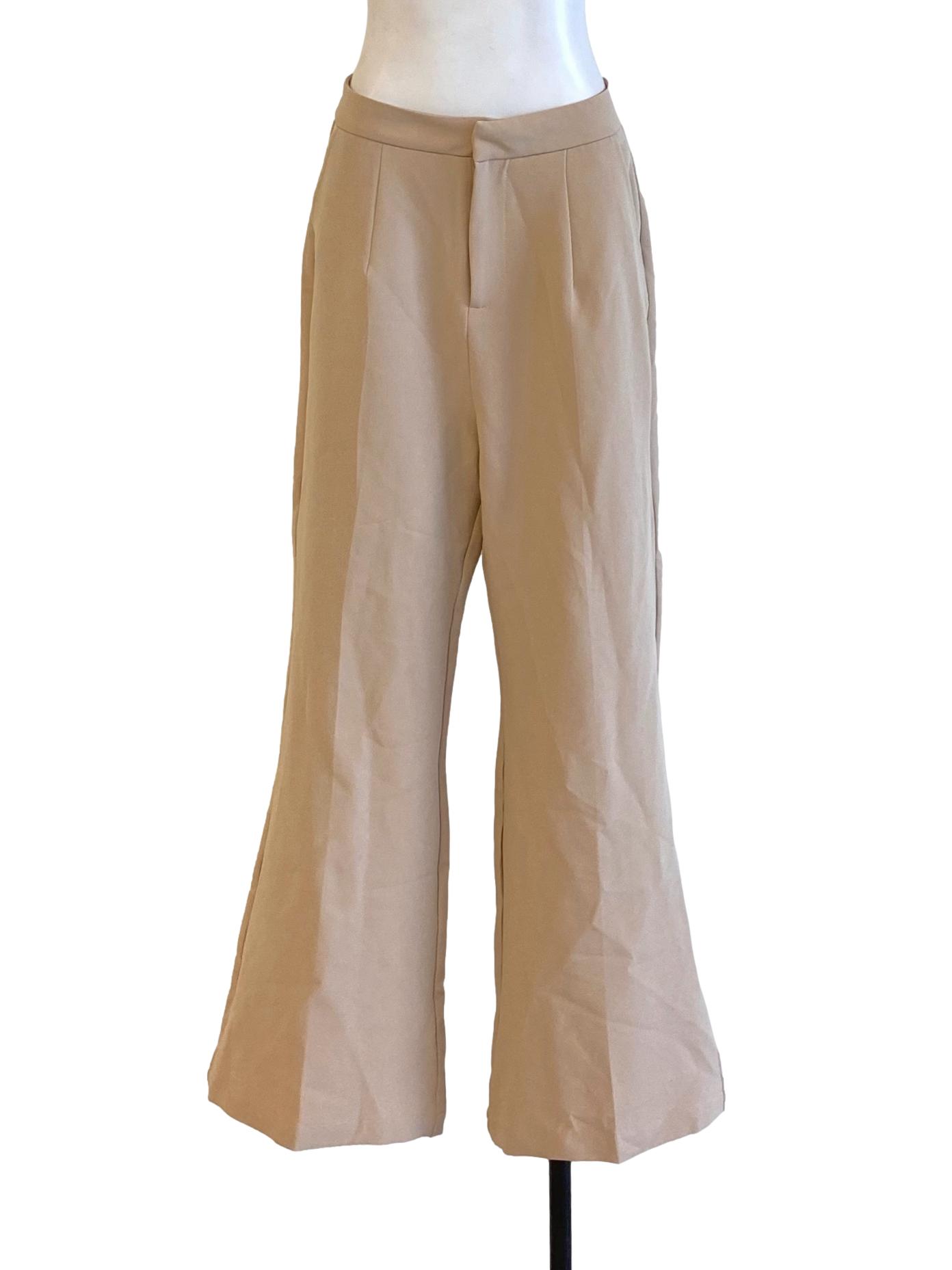 Sepia Brown Buttoned Waist Sailor Pegged Pants