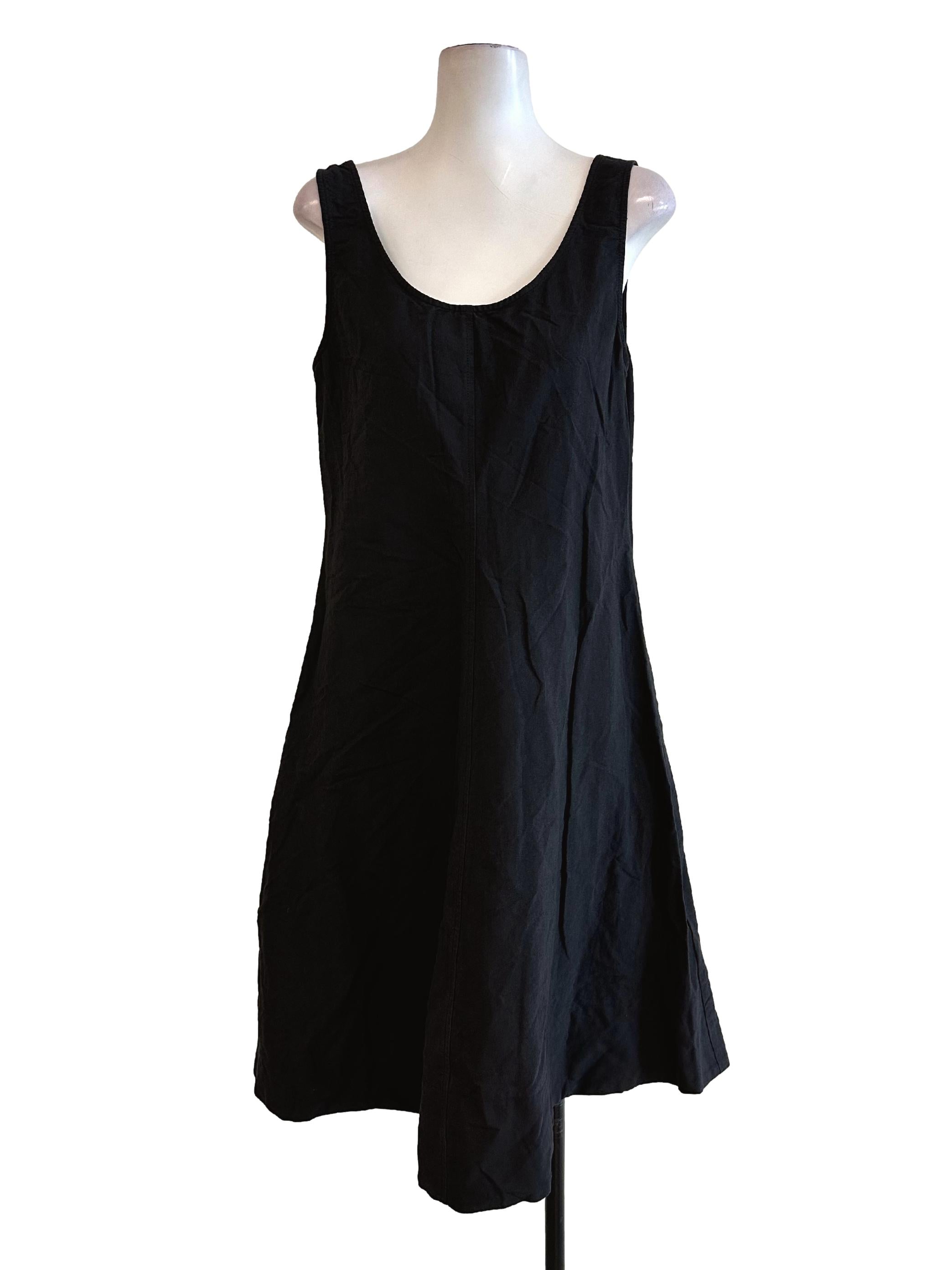 Black Plain Midi Dress LB