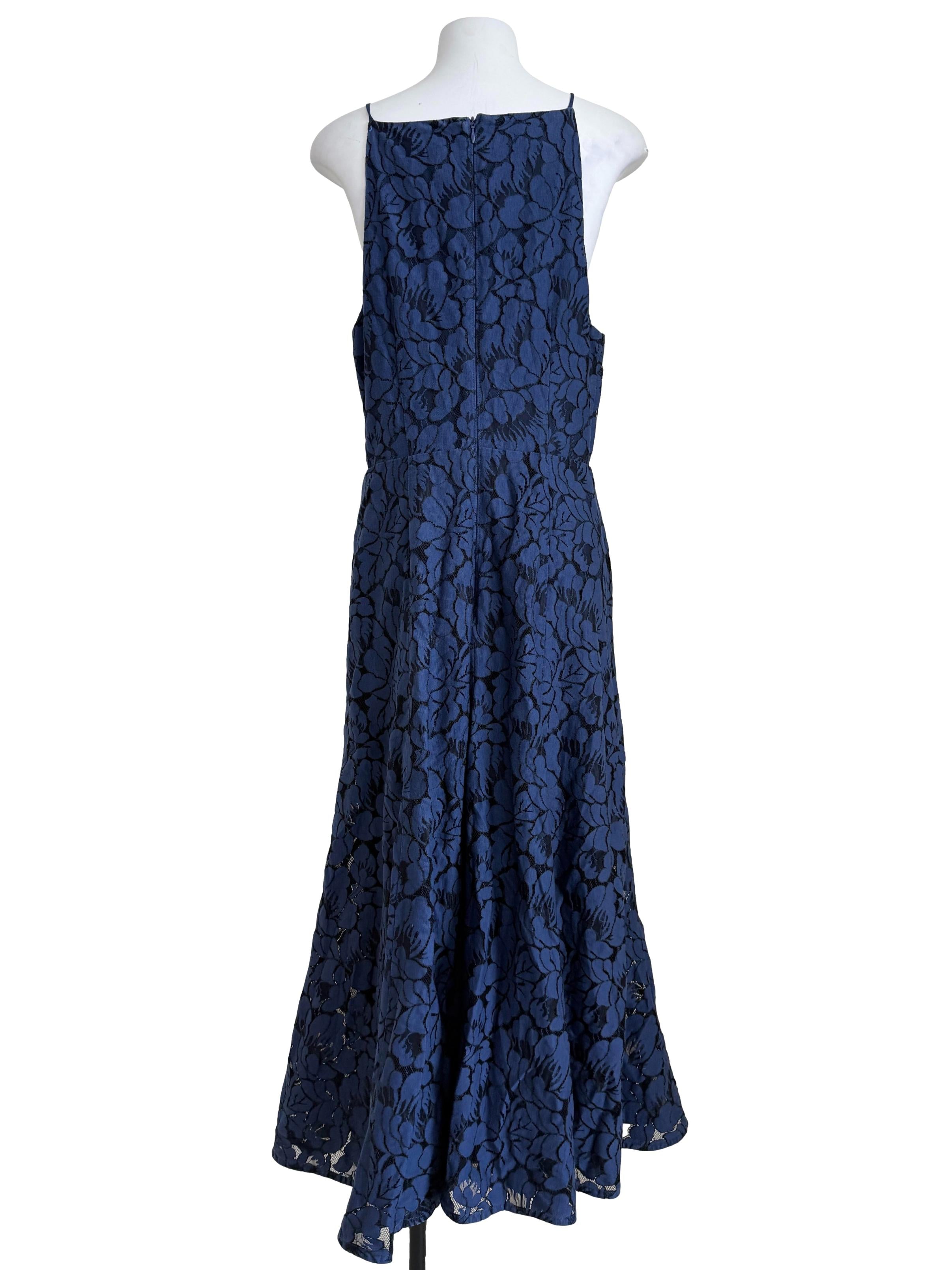 Admiral Blue Lace Ruffle Dress