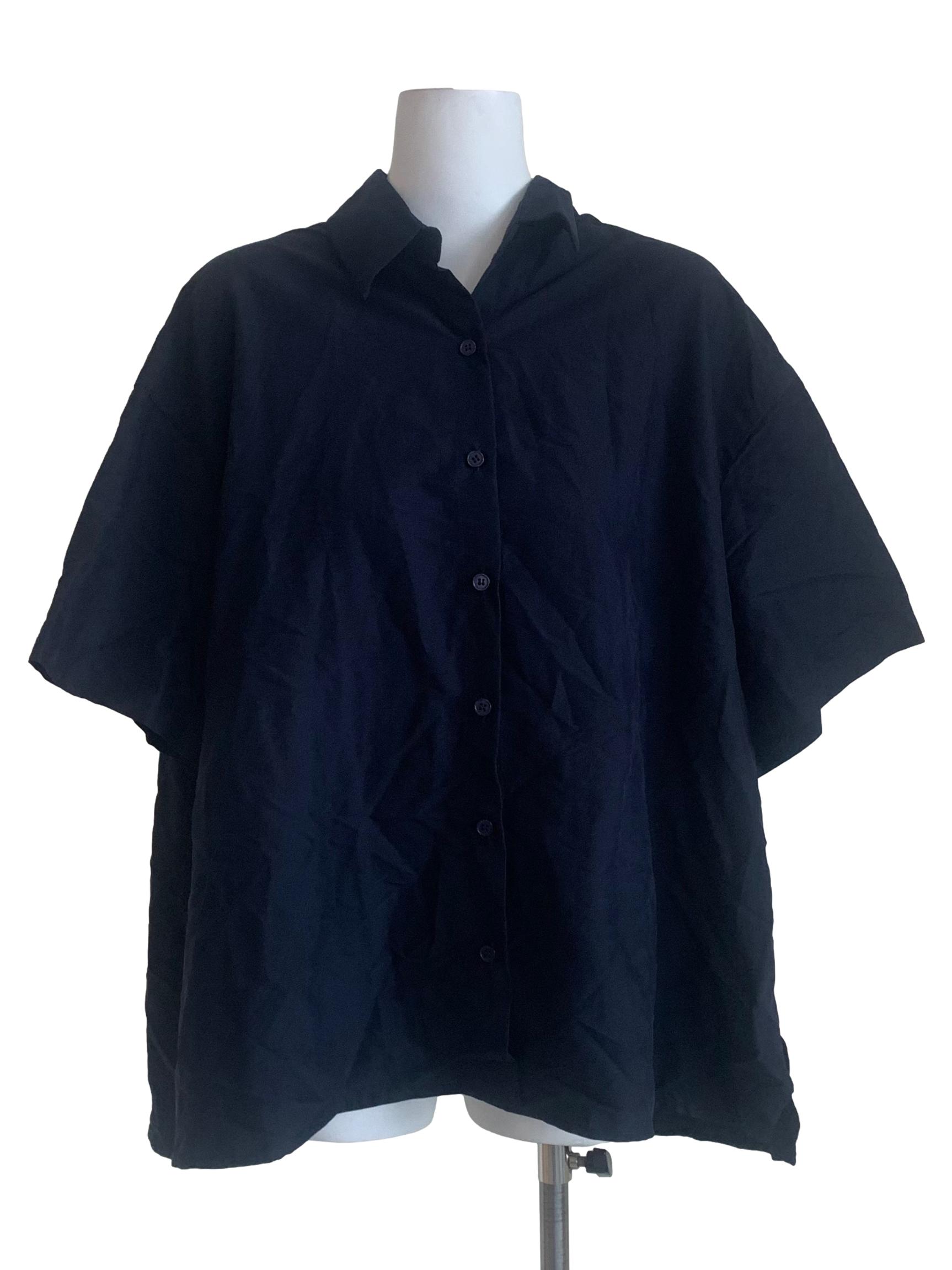Berry Blue Collared Baggy Top