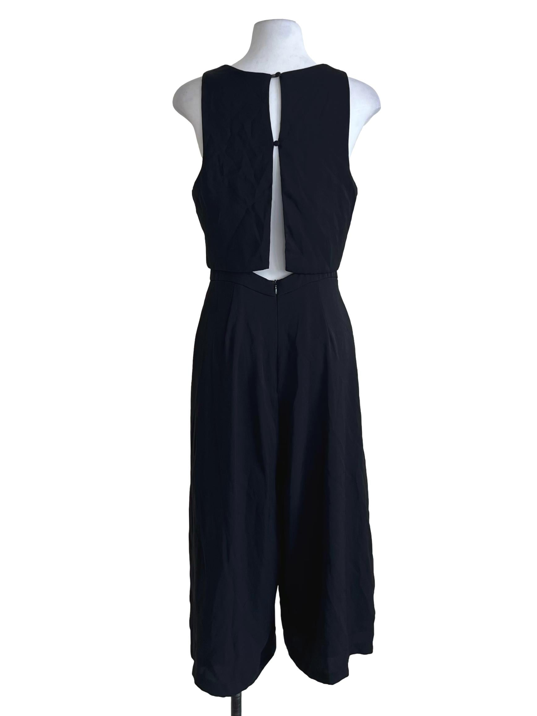 Black Jewel Neckline Jumpsuit