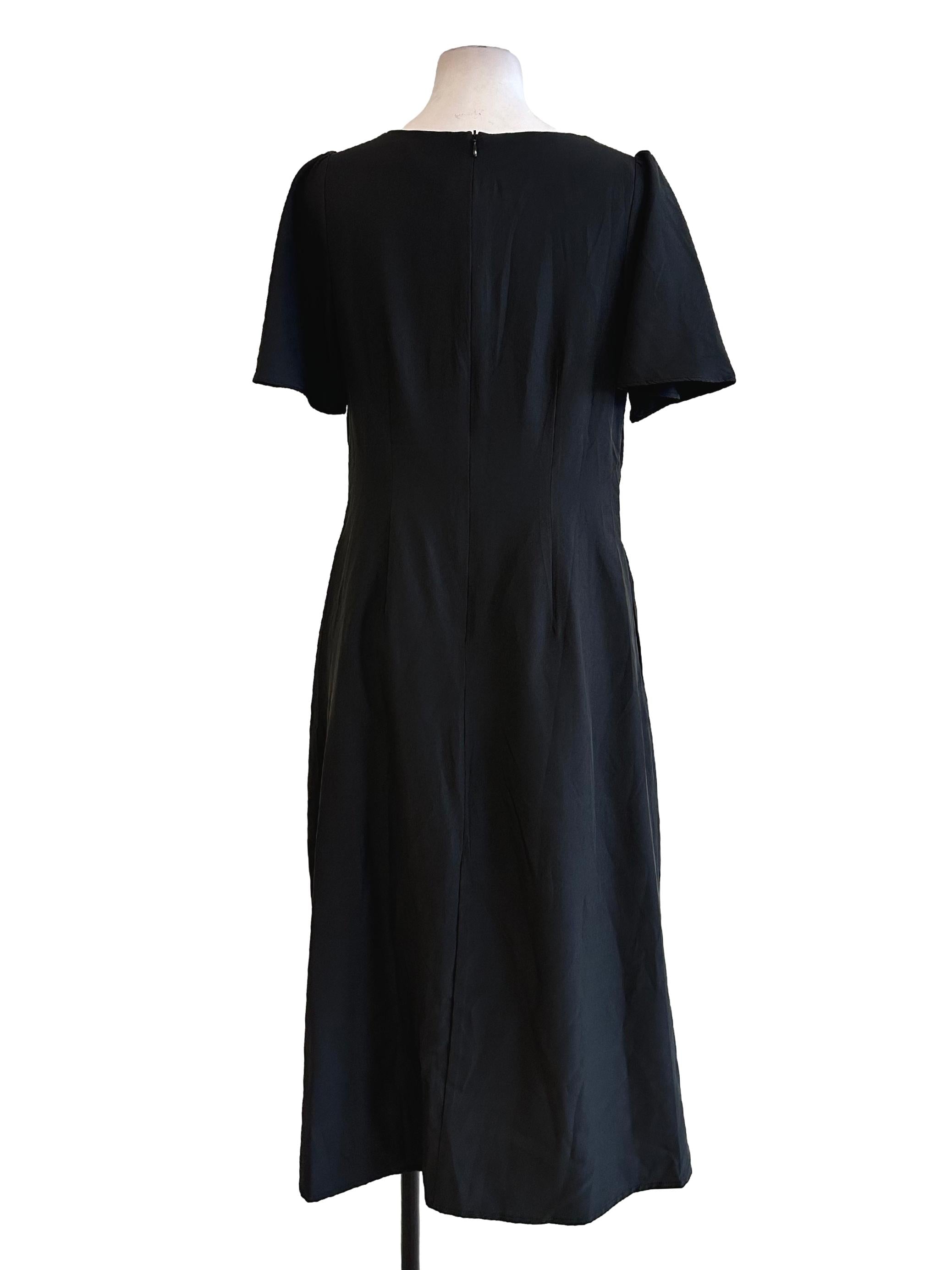 Black V Neckline Maxi Dress