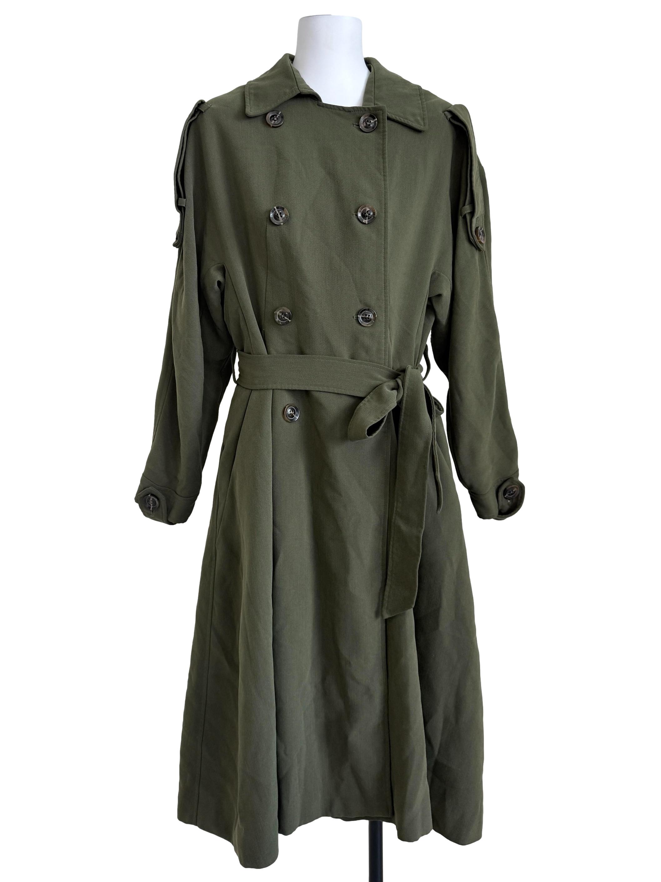 Juniper Green Double Breasted Trench Coat