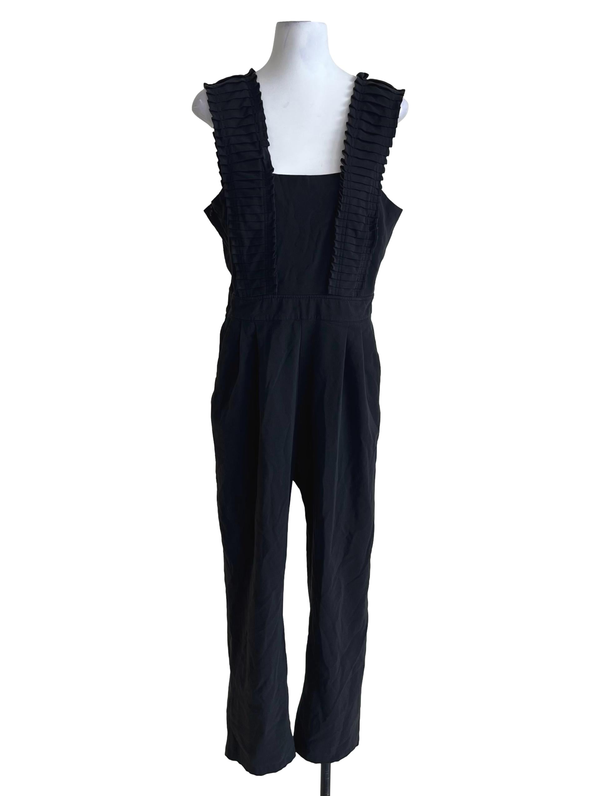 Black Square Neckline Jumpsuit