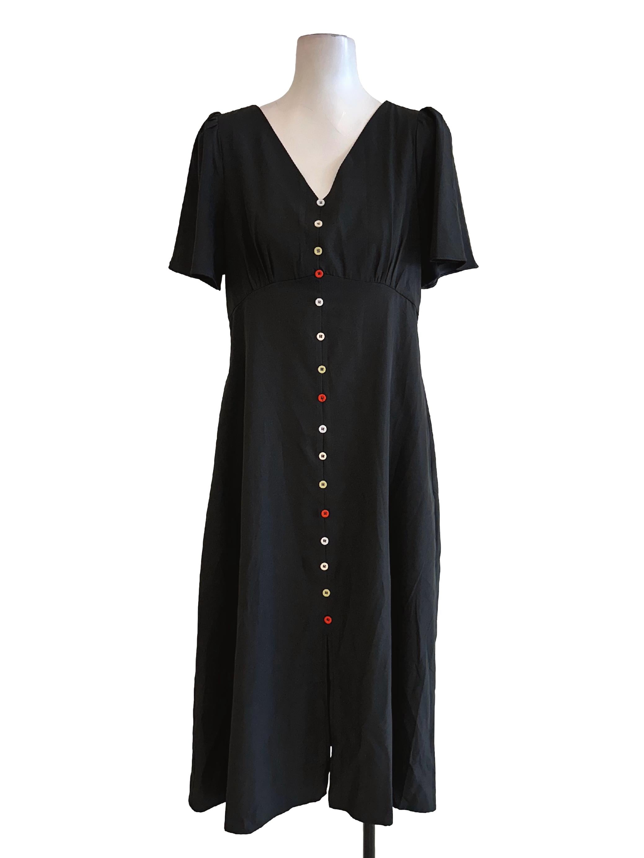 Black V Neckline Maxi Dress