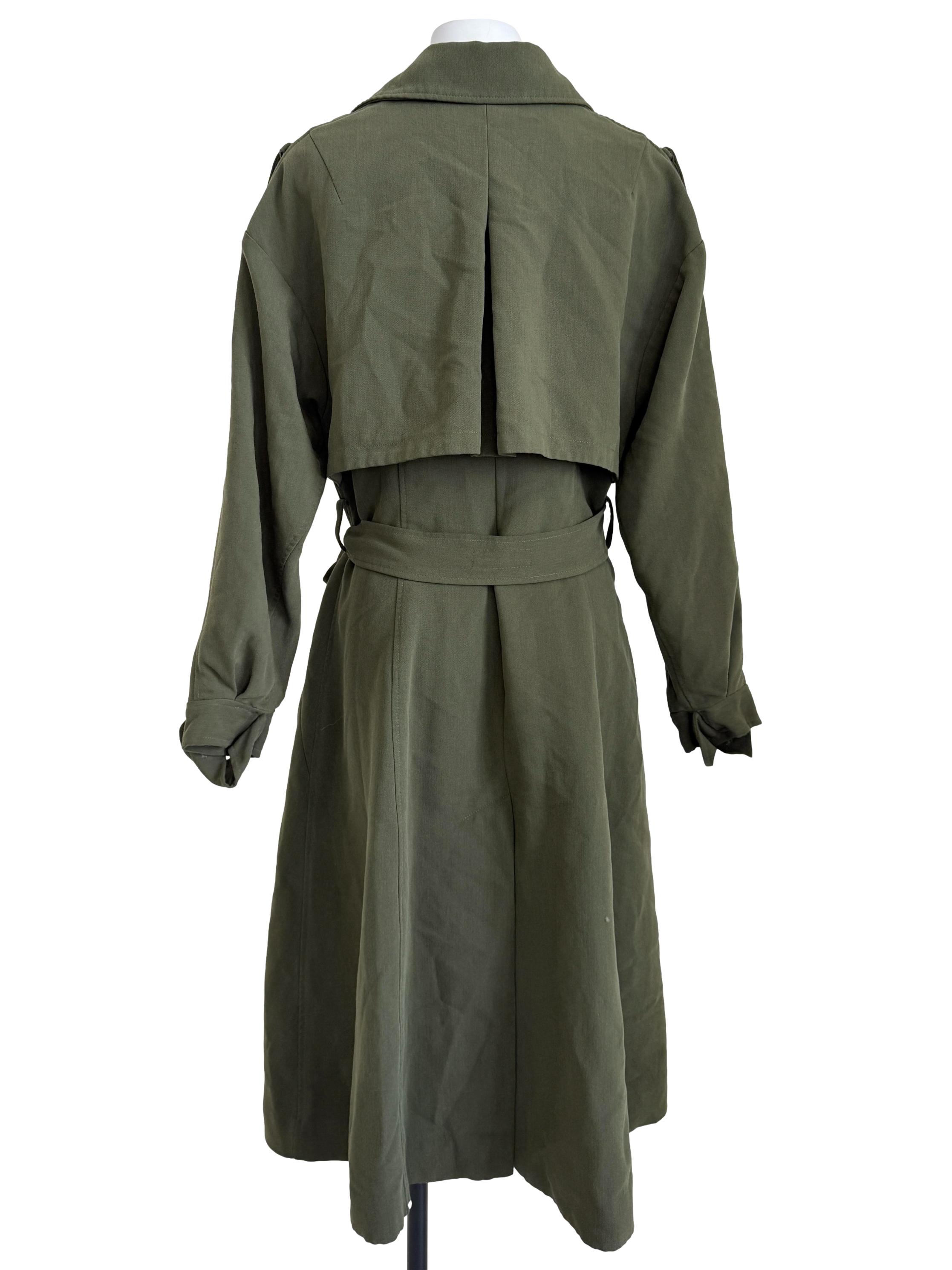 Juniper Green Double Breasted Trench Coat