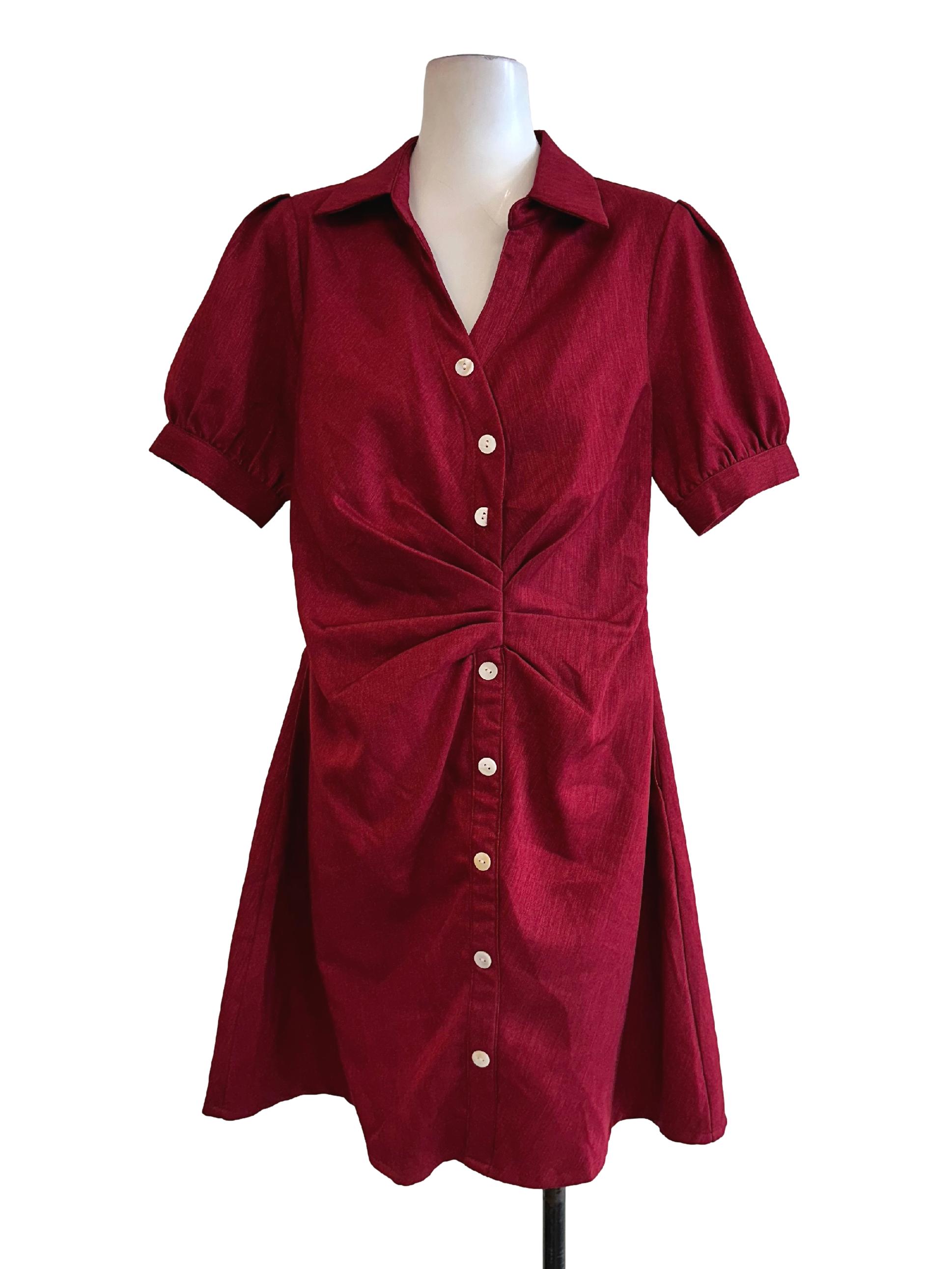 Cherry Red Twisted Pattern Dress