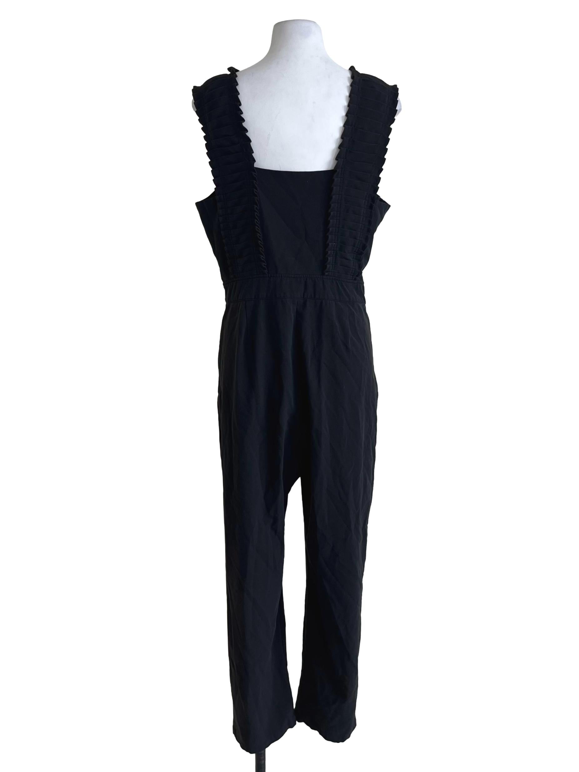 Black Square Neckline Jumpsuit