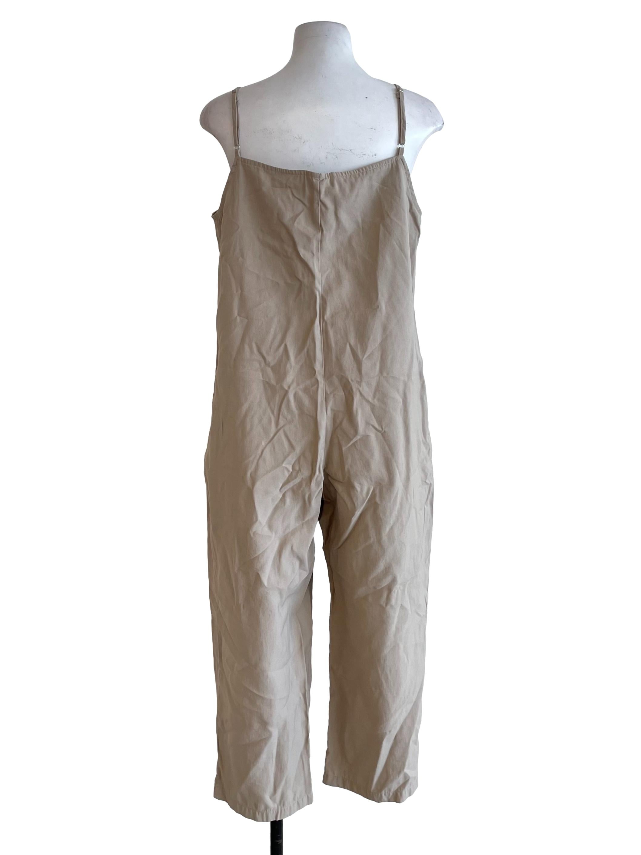 Tan V Neck Cami Jumpsuit