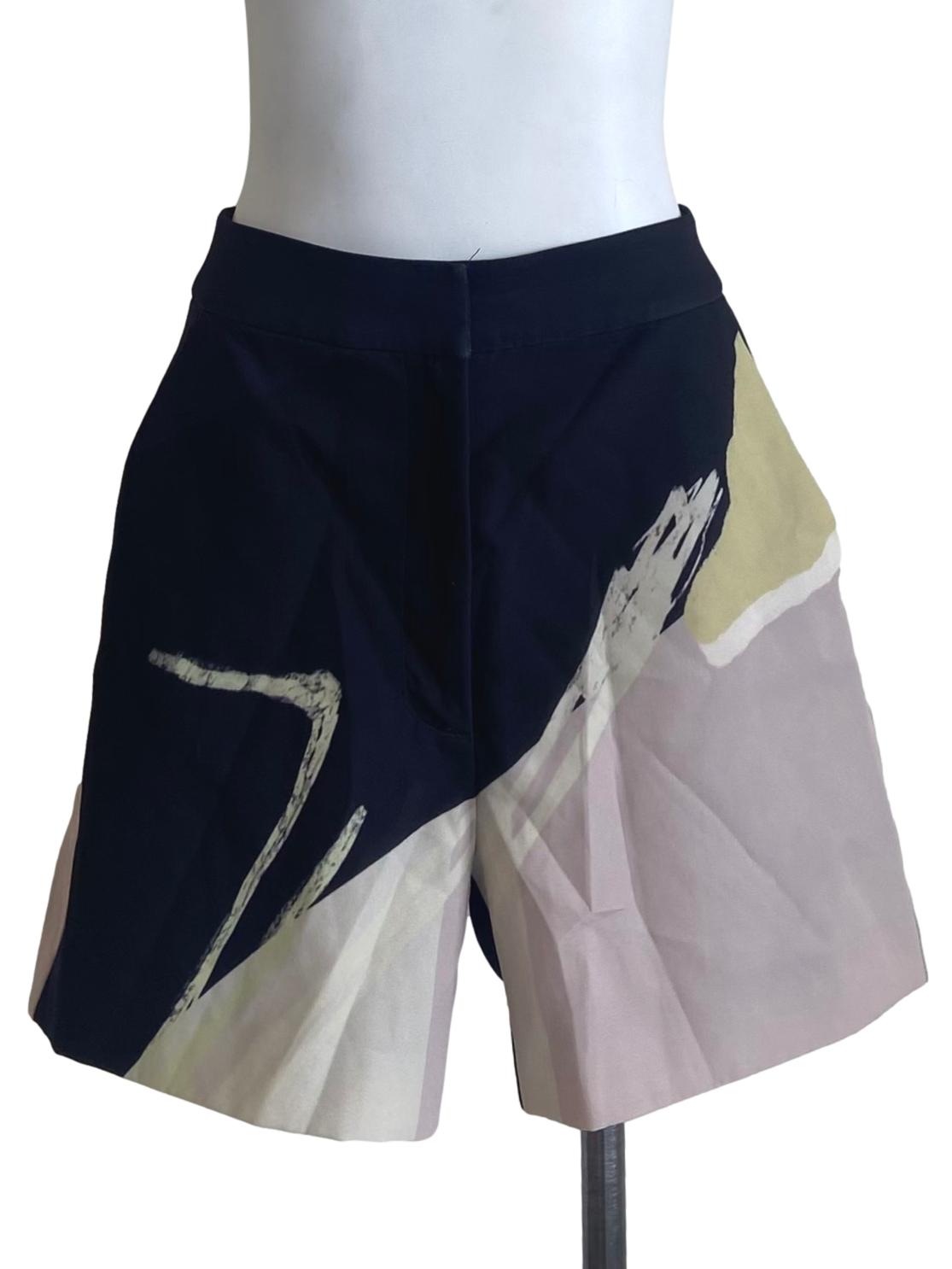 Navy Print A Place To Be High-Waisted Shorts OSN