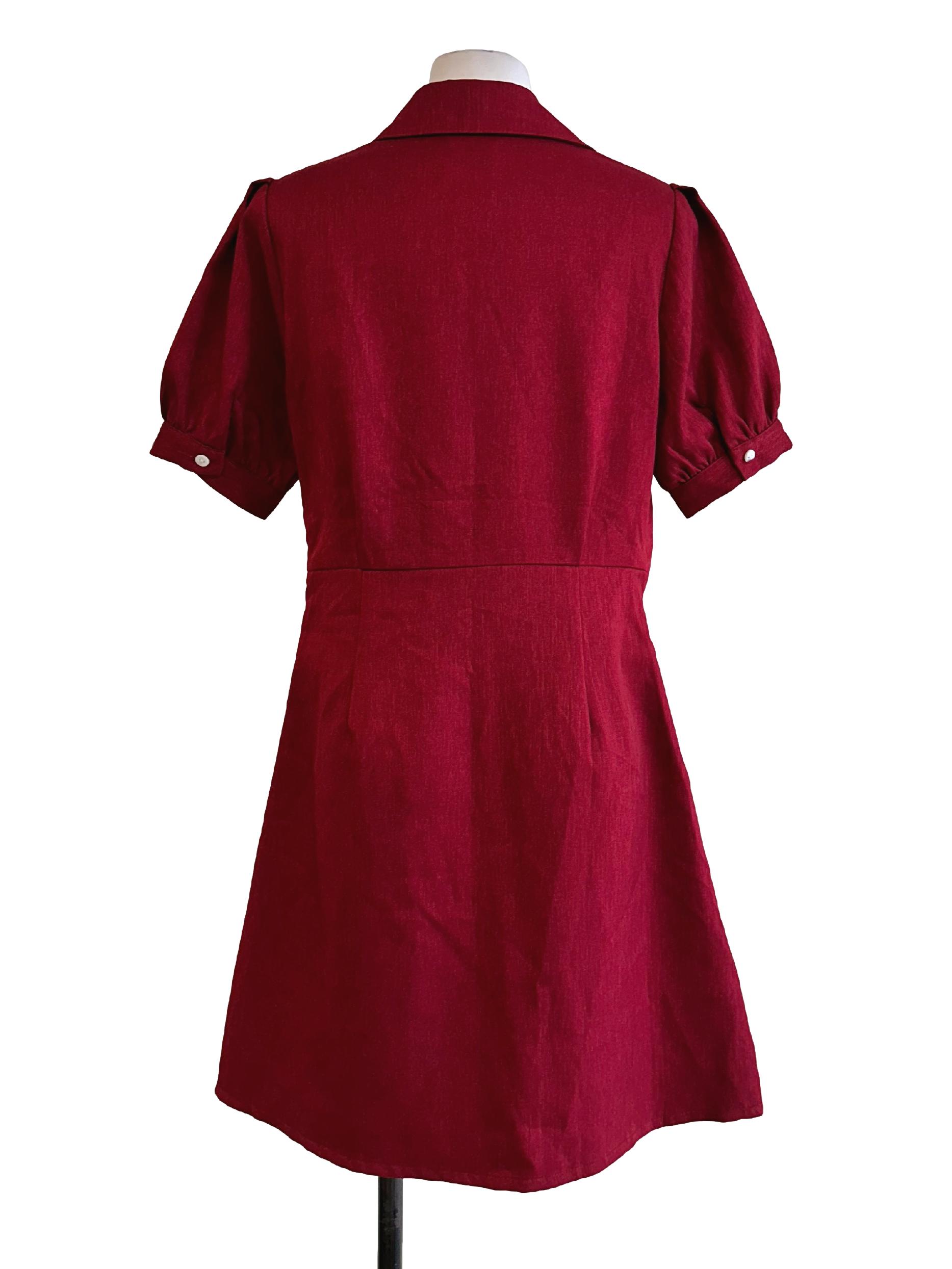 Cherry Red Twisted Pattern Dress