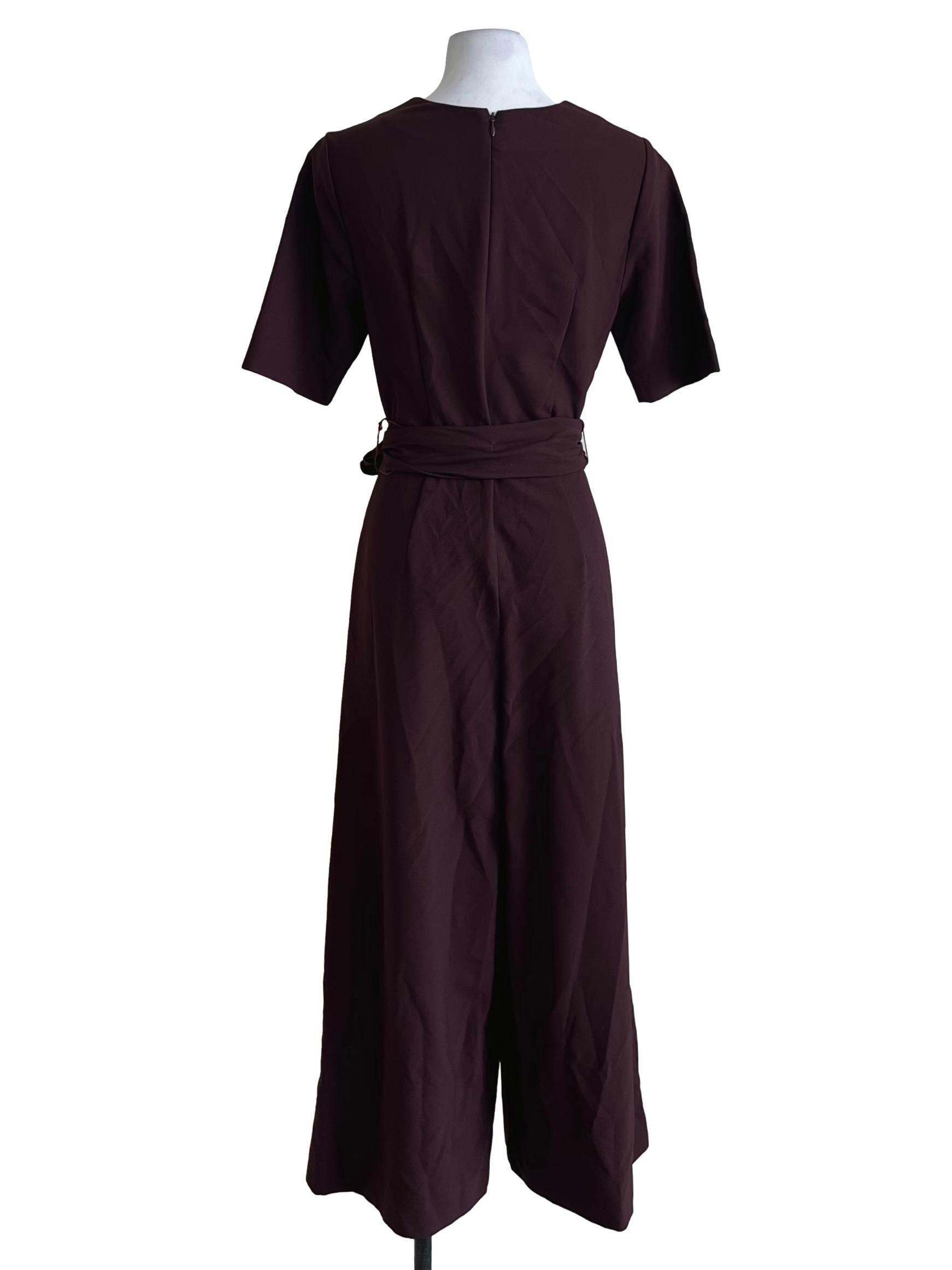 Hickory Brown V-Neck Jumpsuit