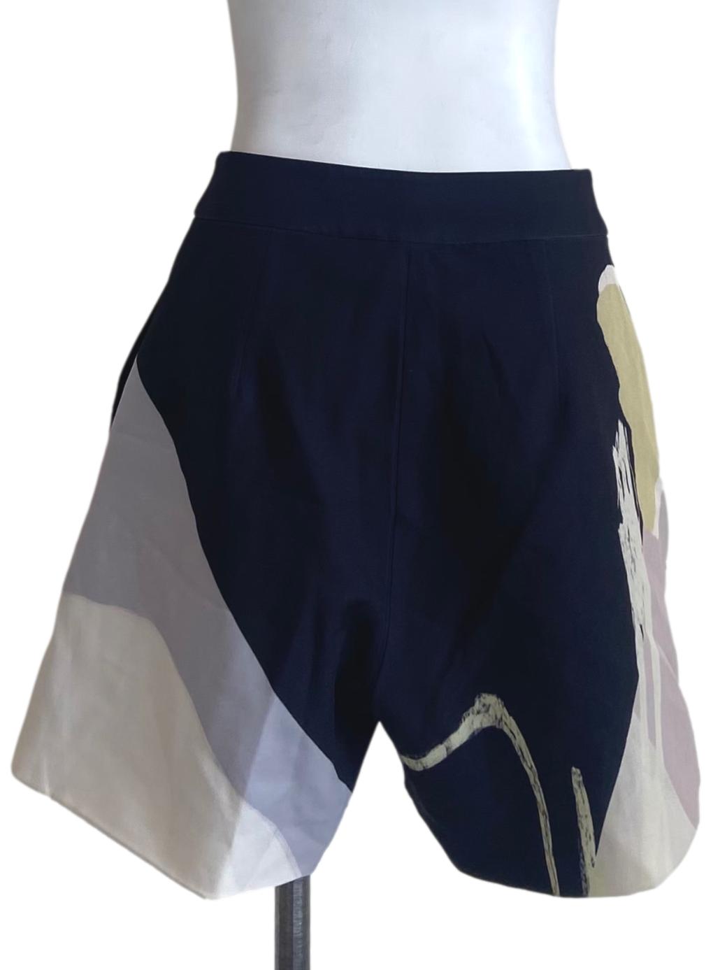Navy Print A Place To Be High-Waisted Shorts OSN