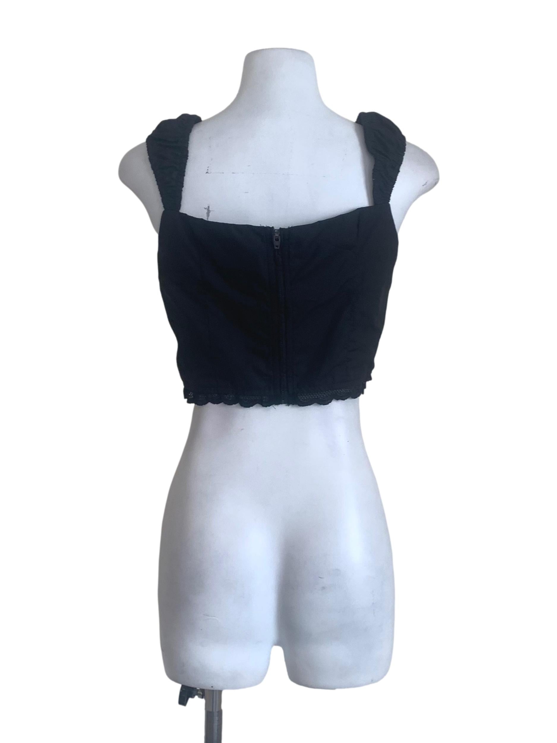 Midnight Black Smocked Top