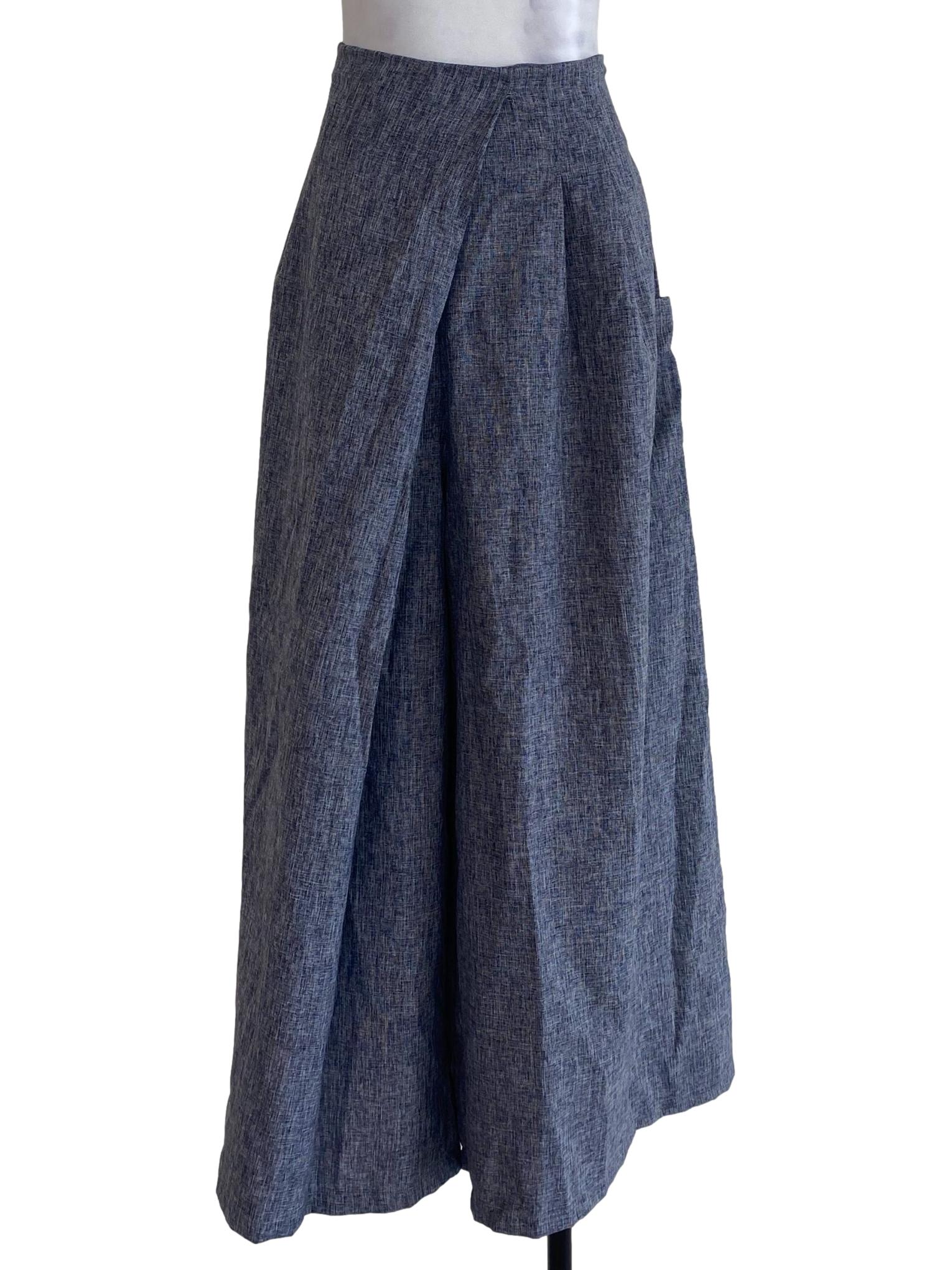 Dark Blue Textured Pants