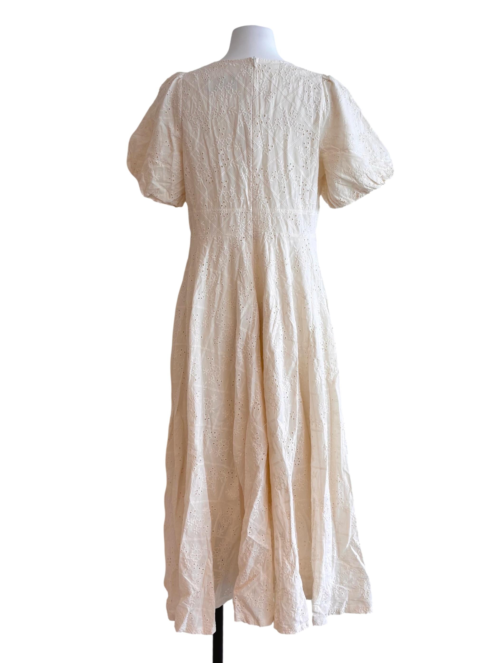 Cream White Embroidered Dress