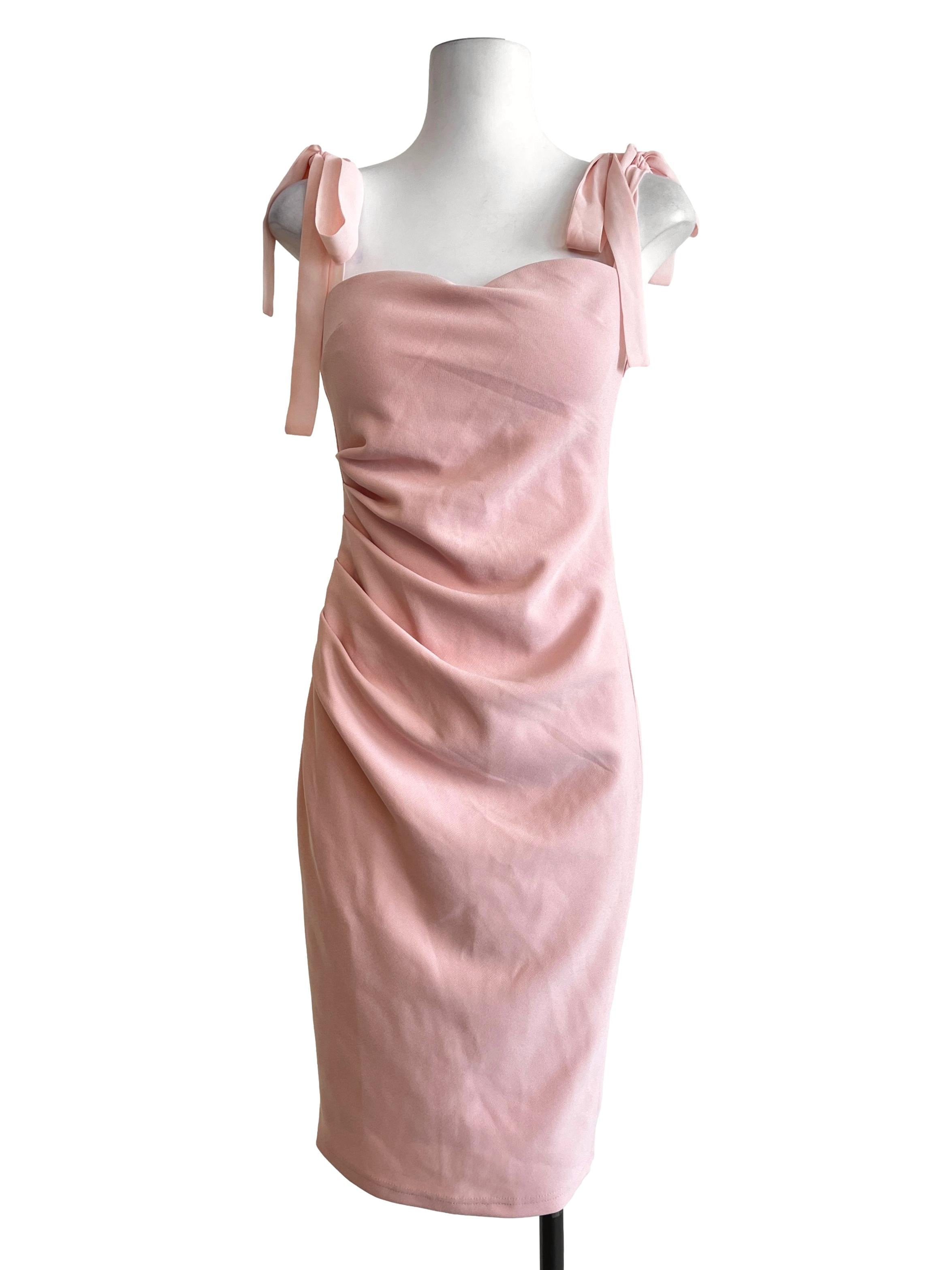 Peach Pink Sweetheart Slip Dress