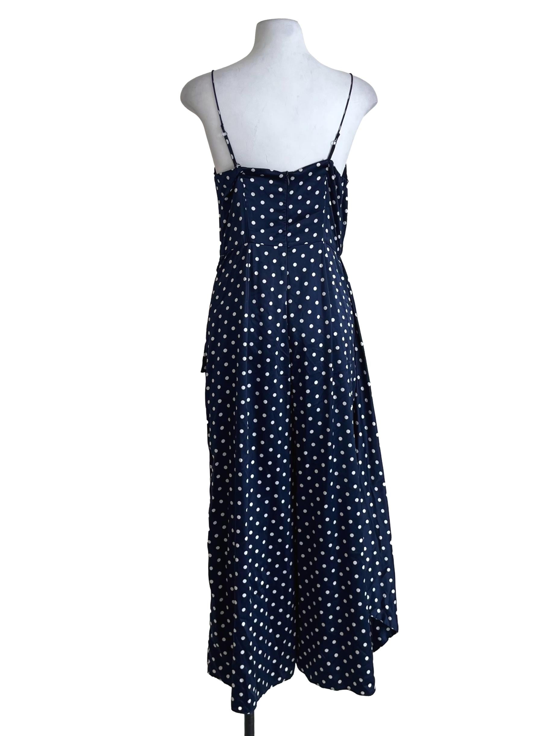 Navy Blue Polka Dot Jumpsuit