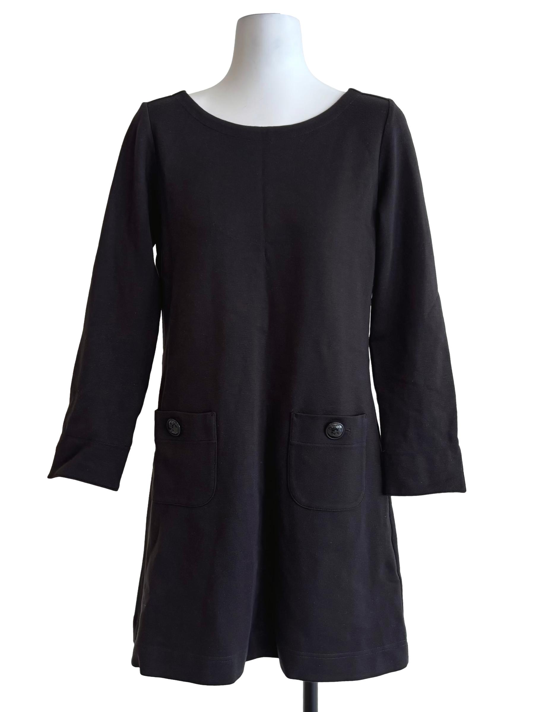 Black Ribbon Plain Long Top