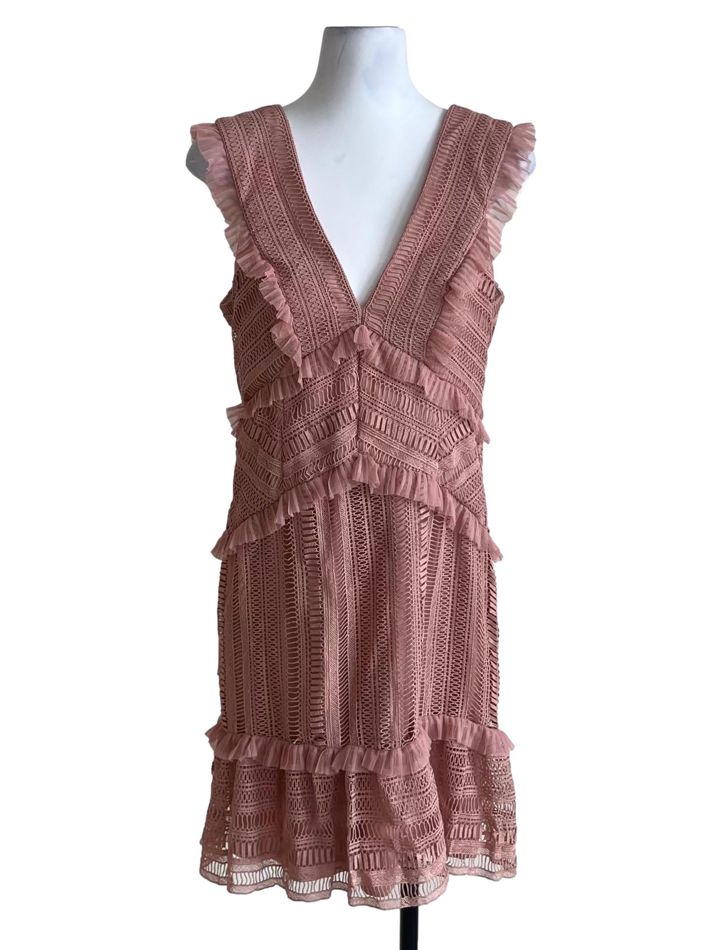 Blush Pink Lace Babydoll Dress