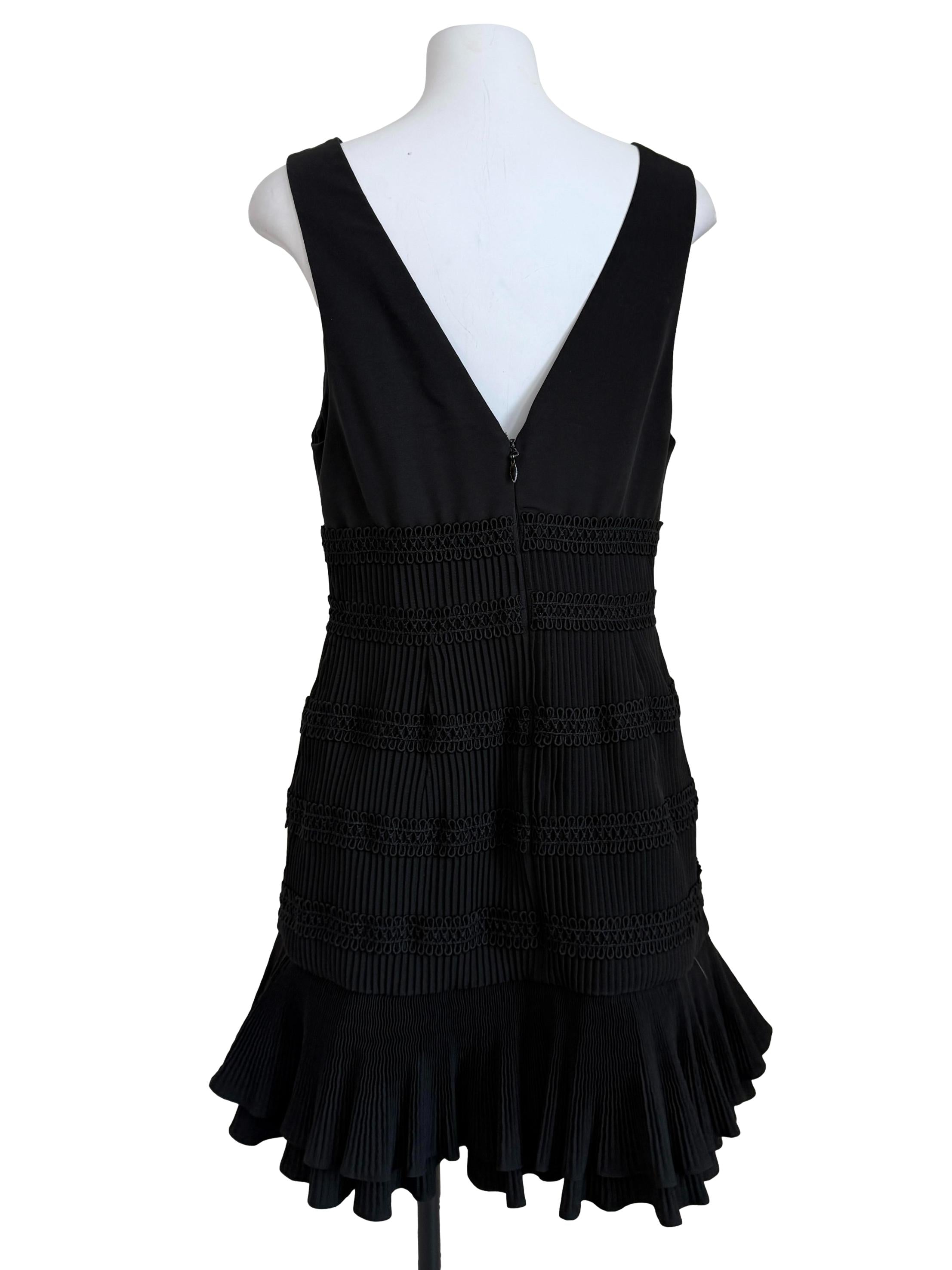 Black Pleated Flare Dress