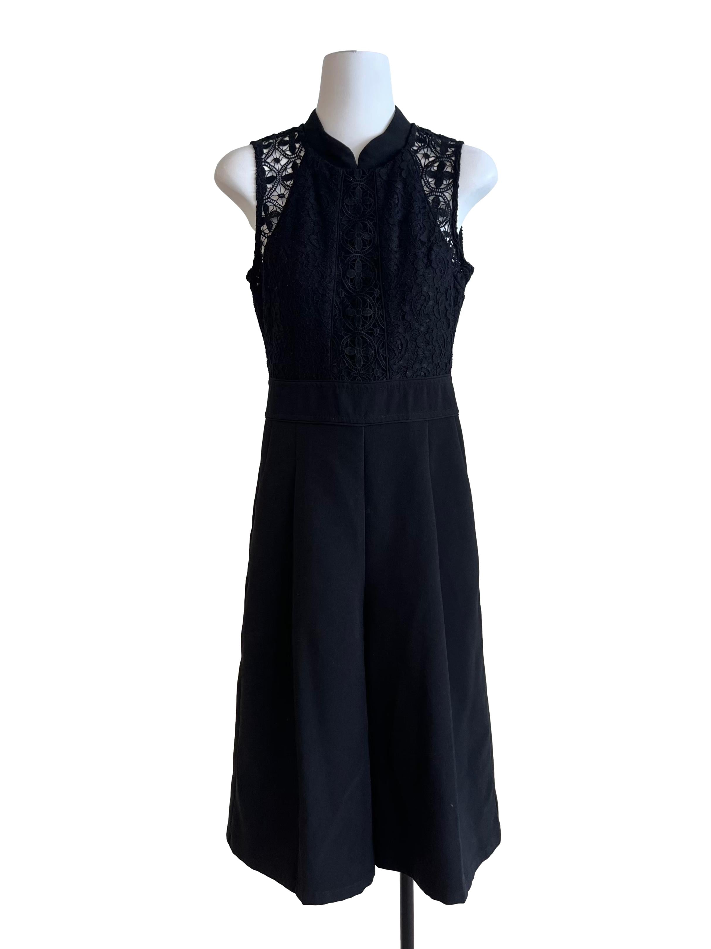 Black Lace Sleeves Jumpsuit