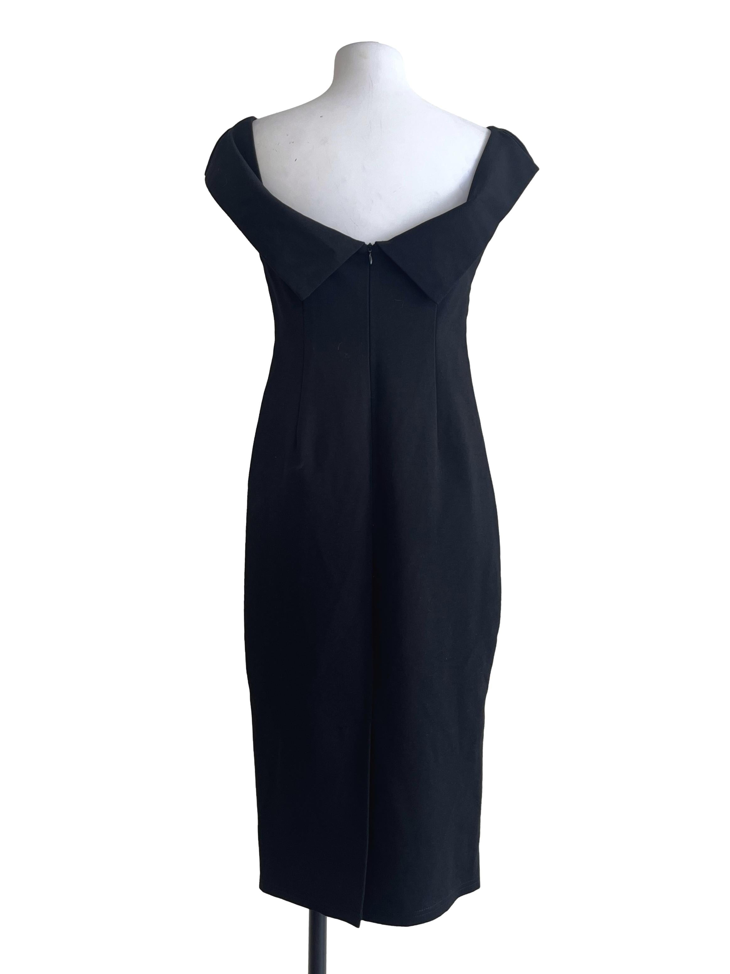 Ink Black Off Shoulder Shift Dress