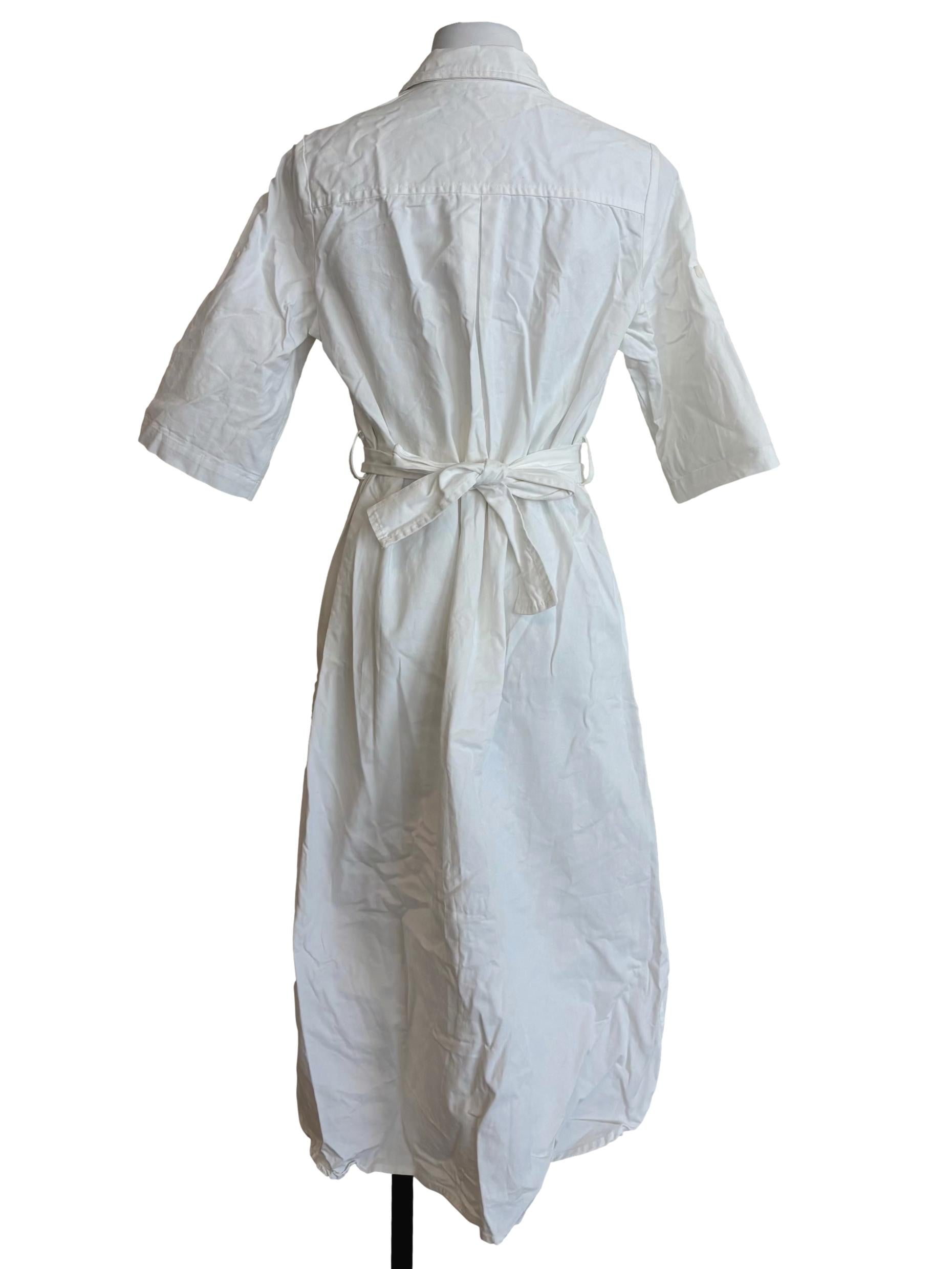 Off White Buttoned Dress
