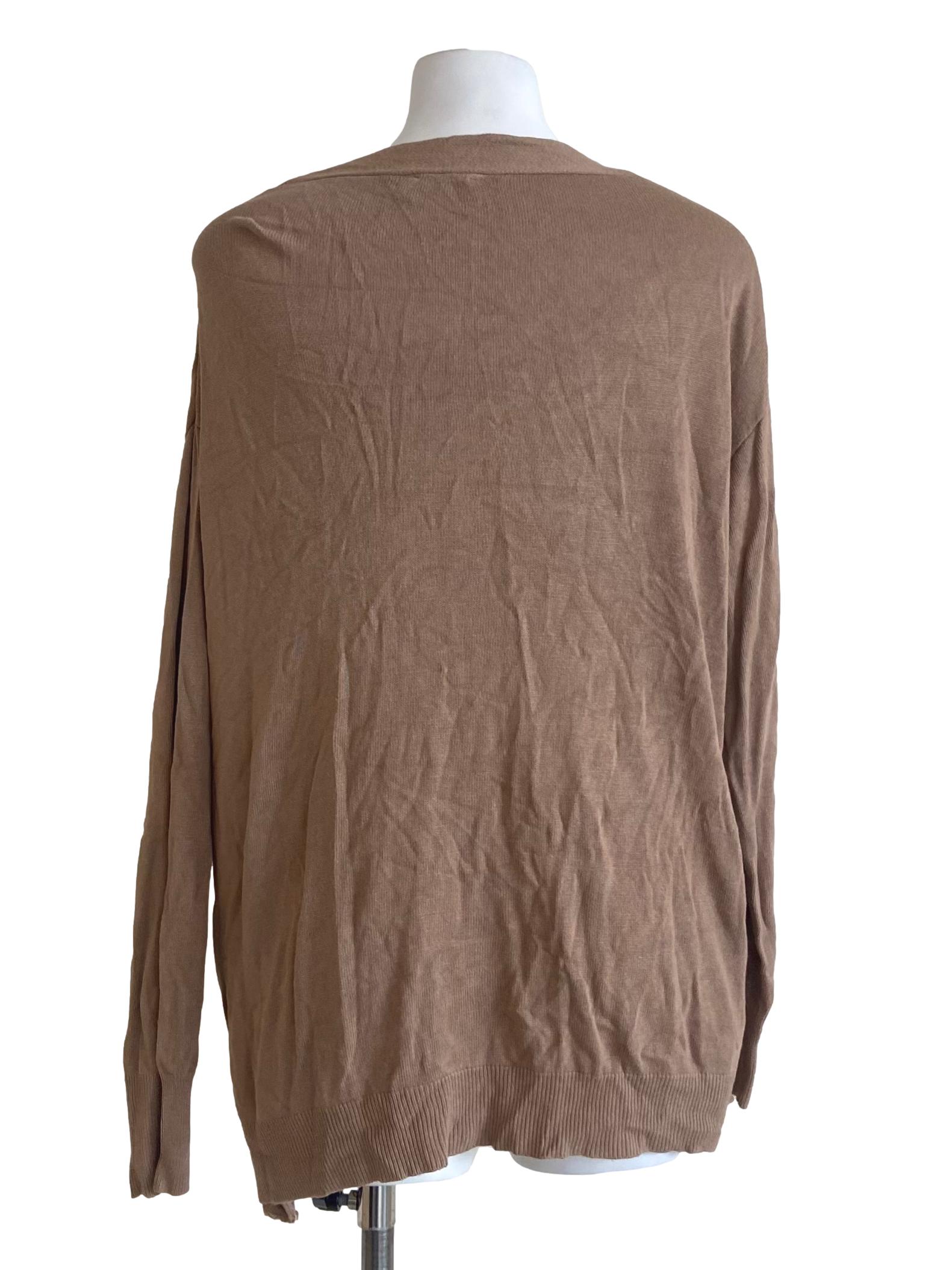 Peanut Brown Button Down Knitted Cardigan